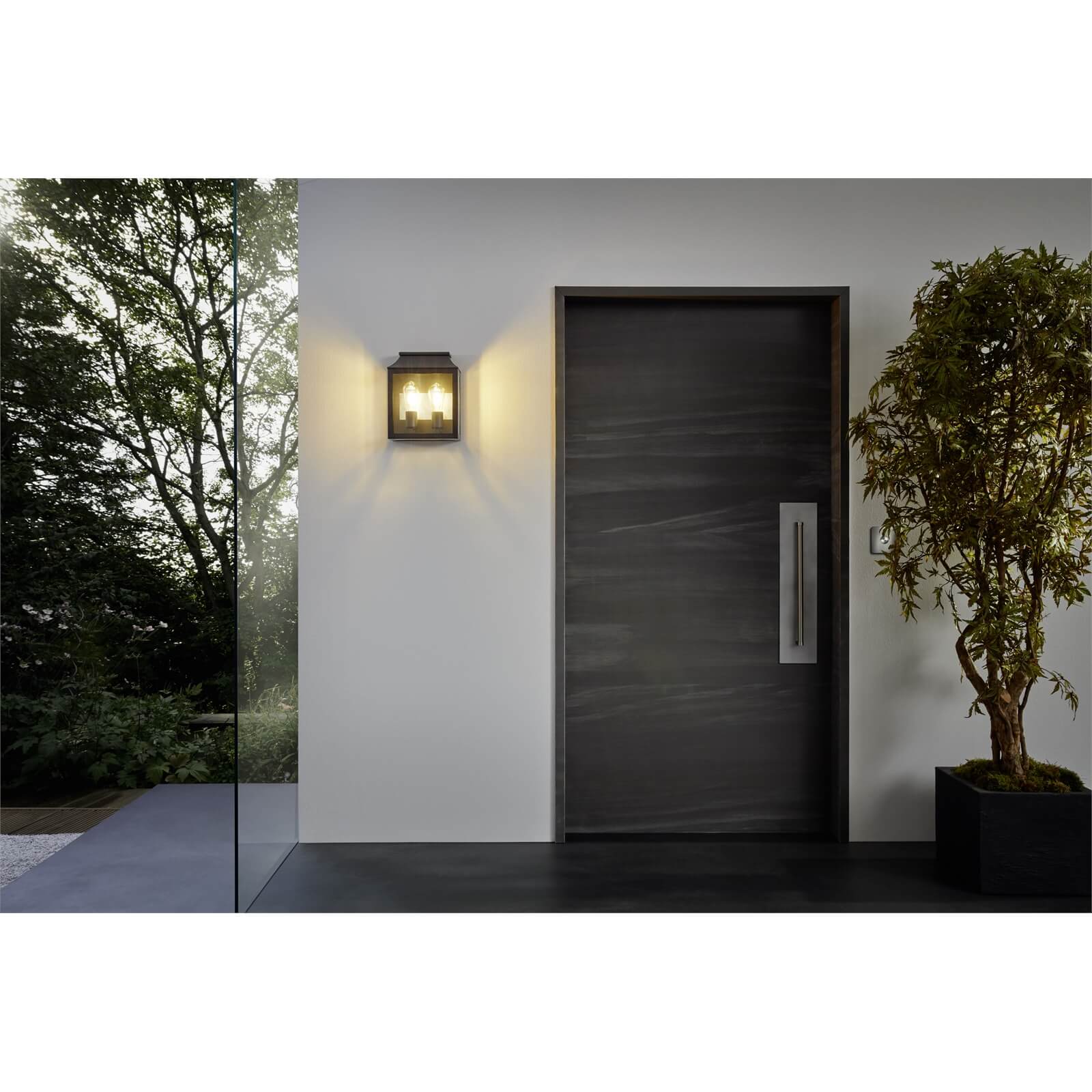 Eglo Soncino Outdoor Wall Light - Black & Clear