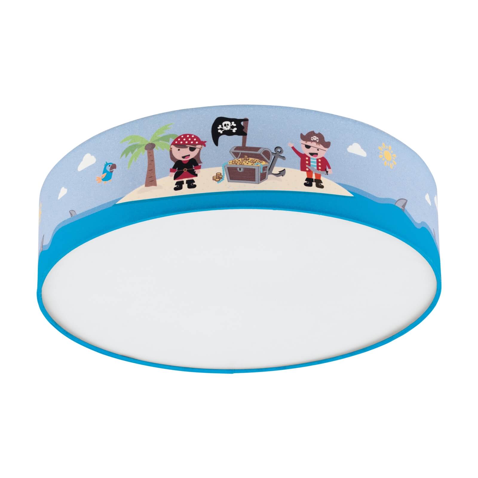 Eglo San Carlo Childrens Ceiling Light with Pirates - Black