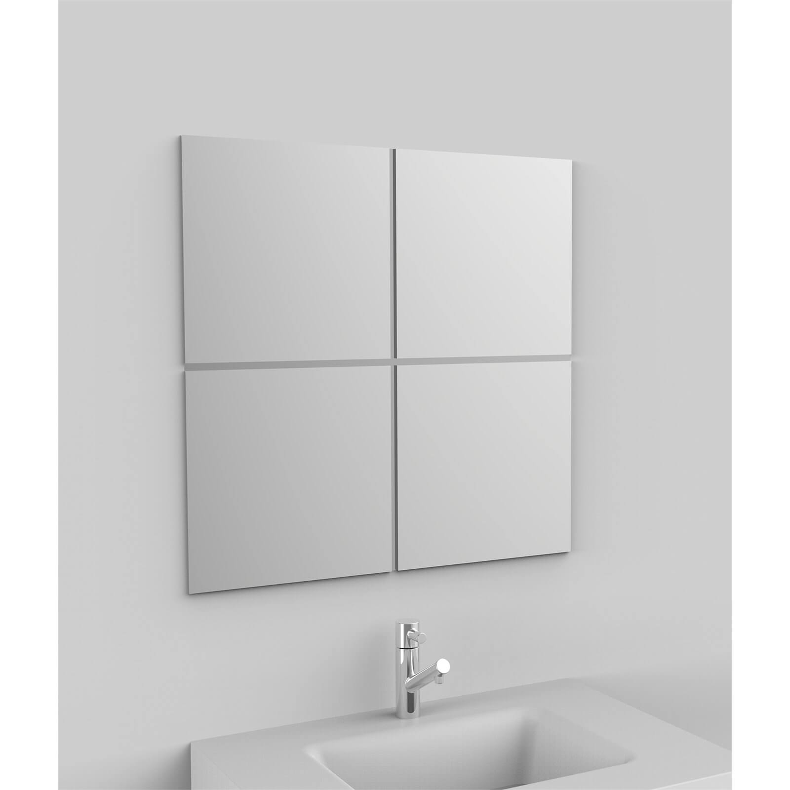 Pack of 4 Bathroom Mirror Tiles - 30x30cm