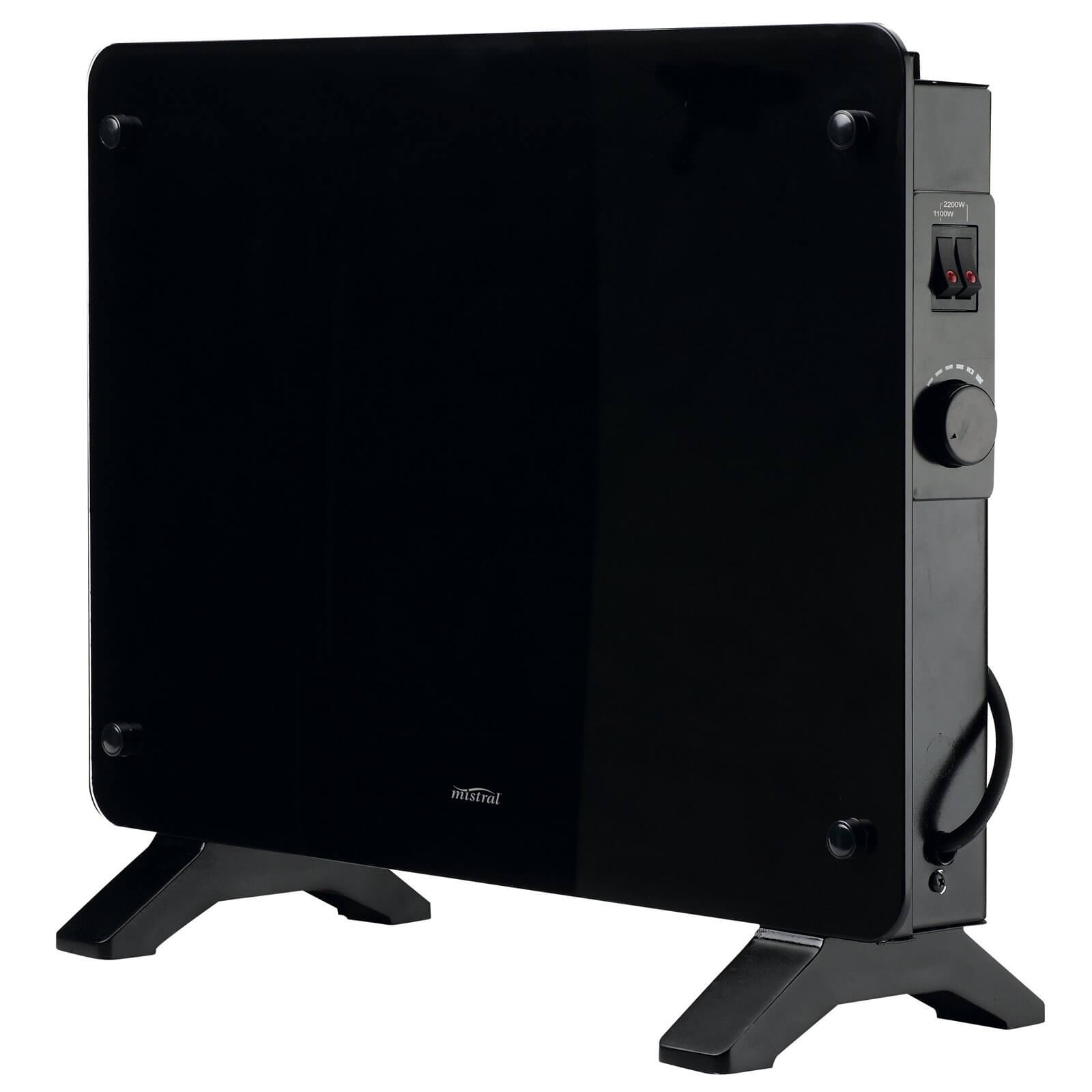 2200W Black Glass Panel Heater