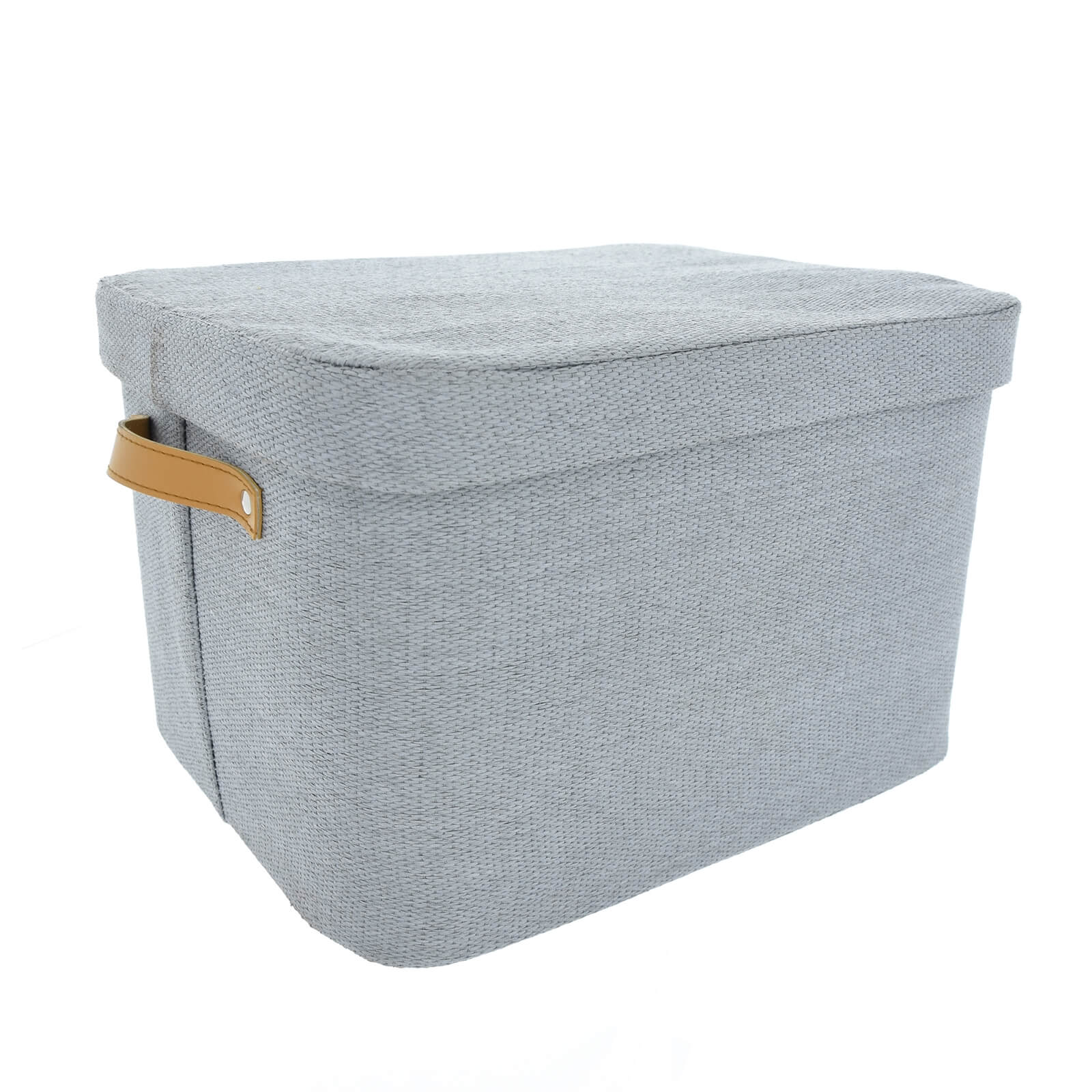 Fabric Storage Box with Faux Leather Handles