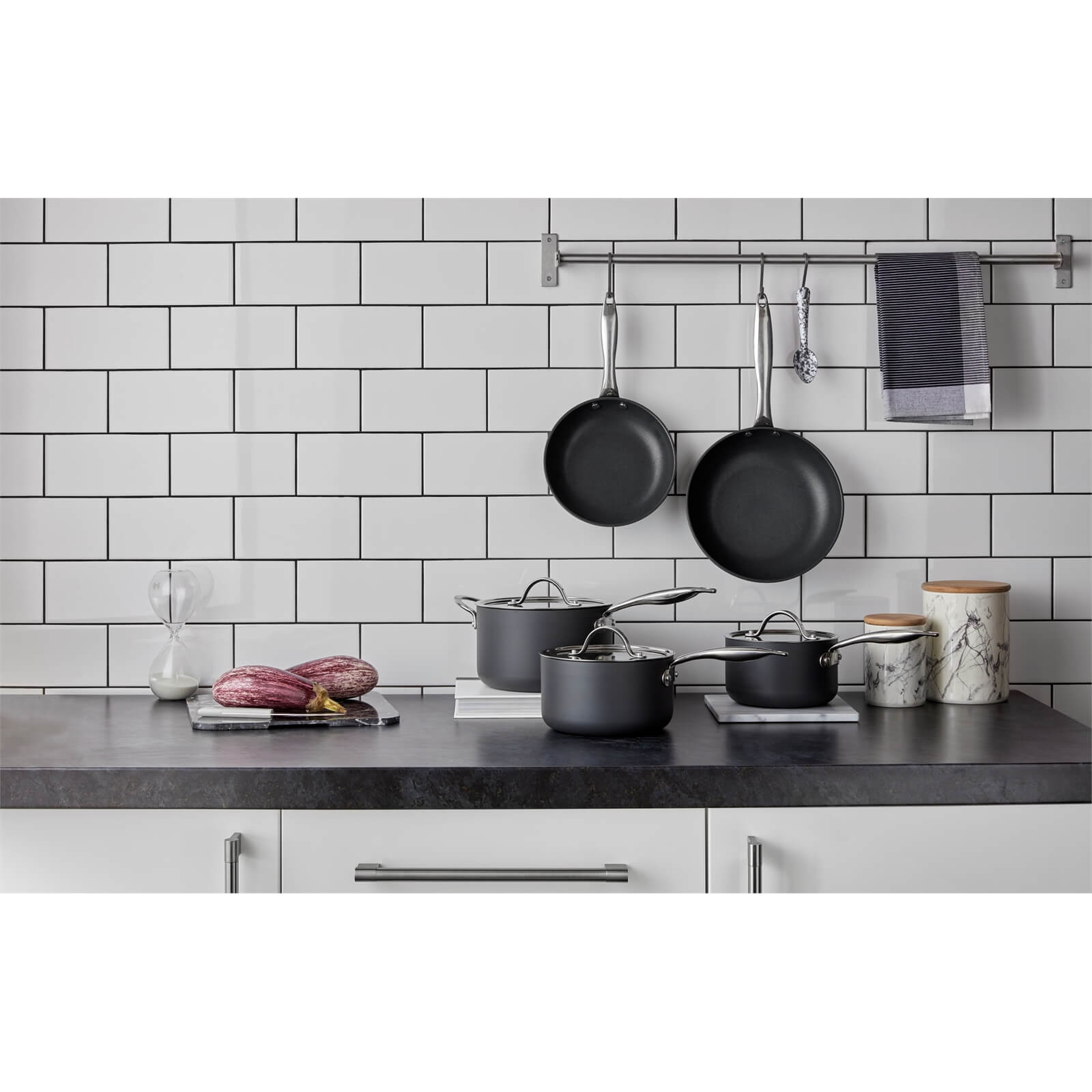 Denby Anodised 3 Piece Frying Pan Set
