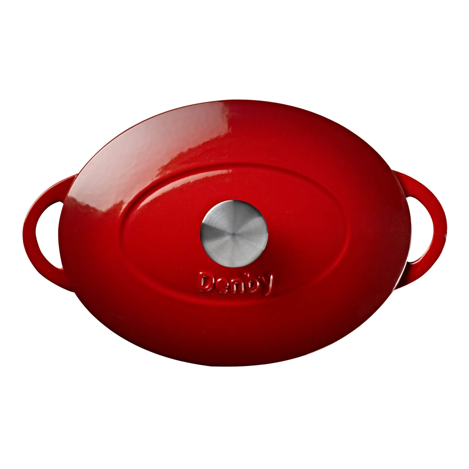 Denby Cast Iron Oval Casserole - 28cm - Pomegranate