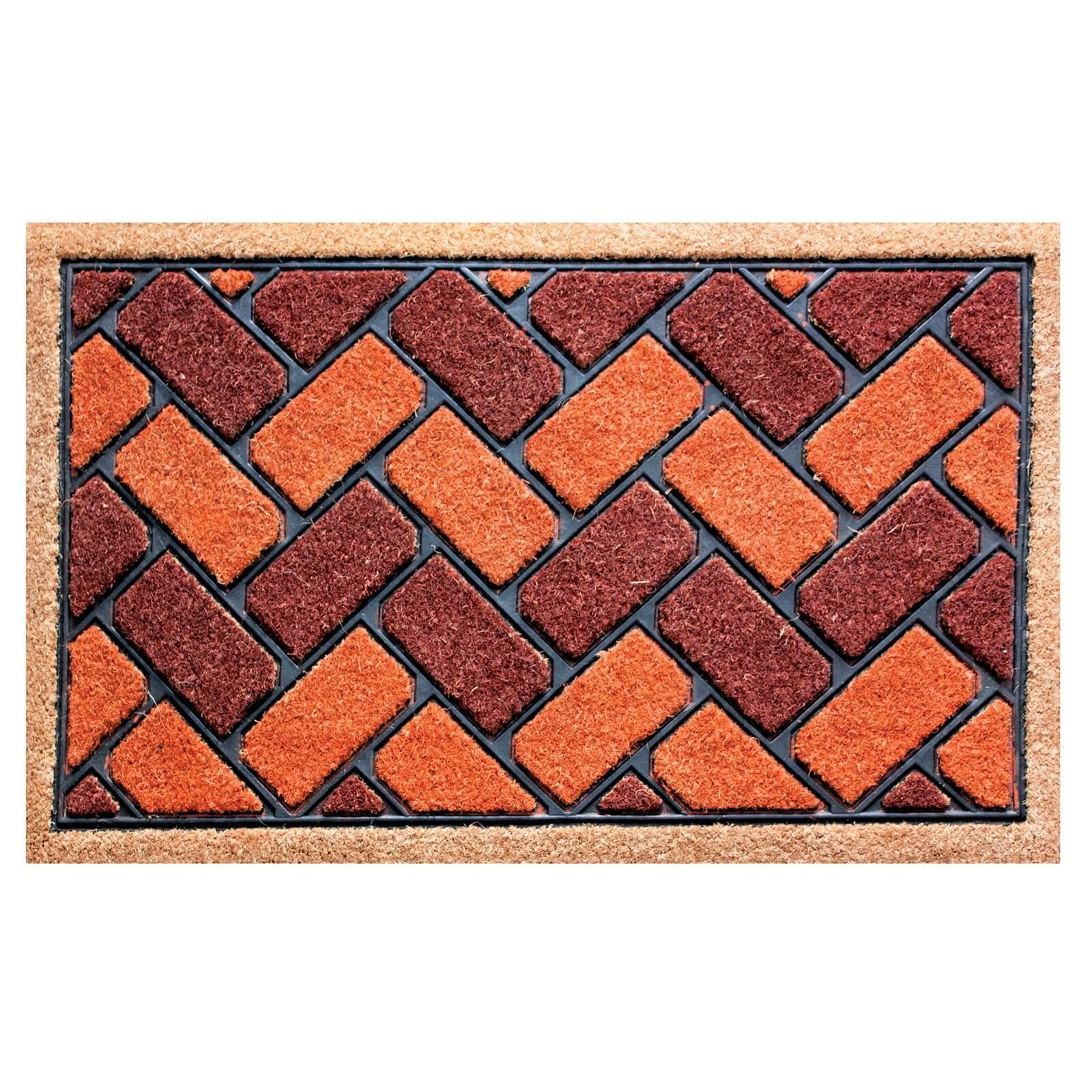 Coir doormat Red brick Homebase