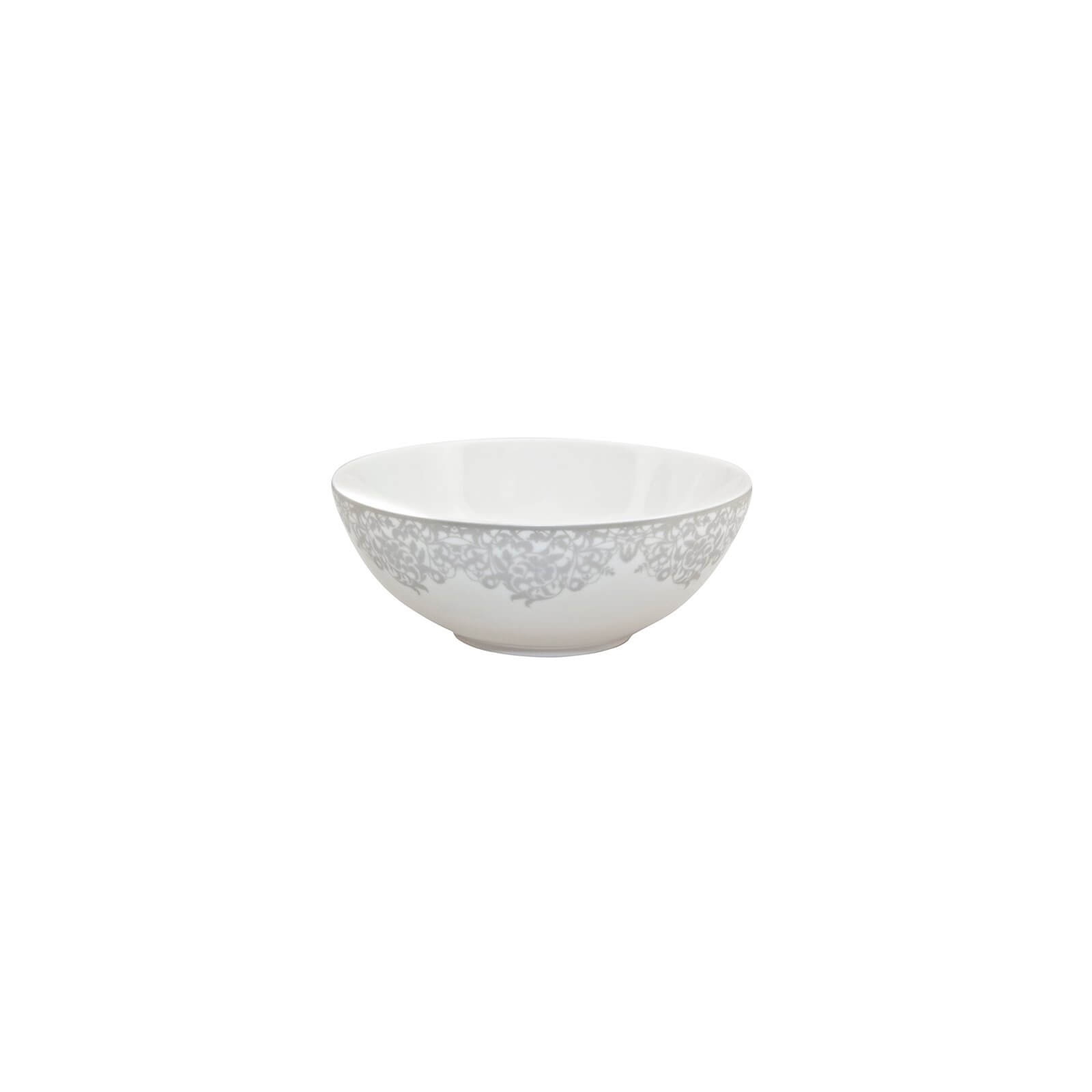 Denby Monsoon Filigree Silver Cereal Bowls - 4 Piece Set
