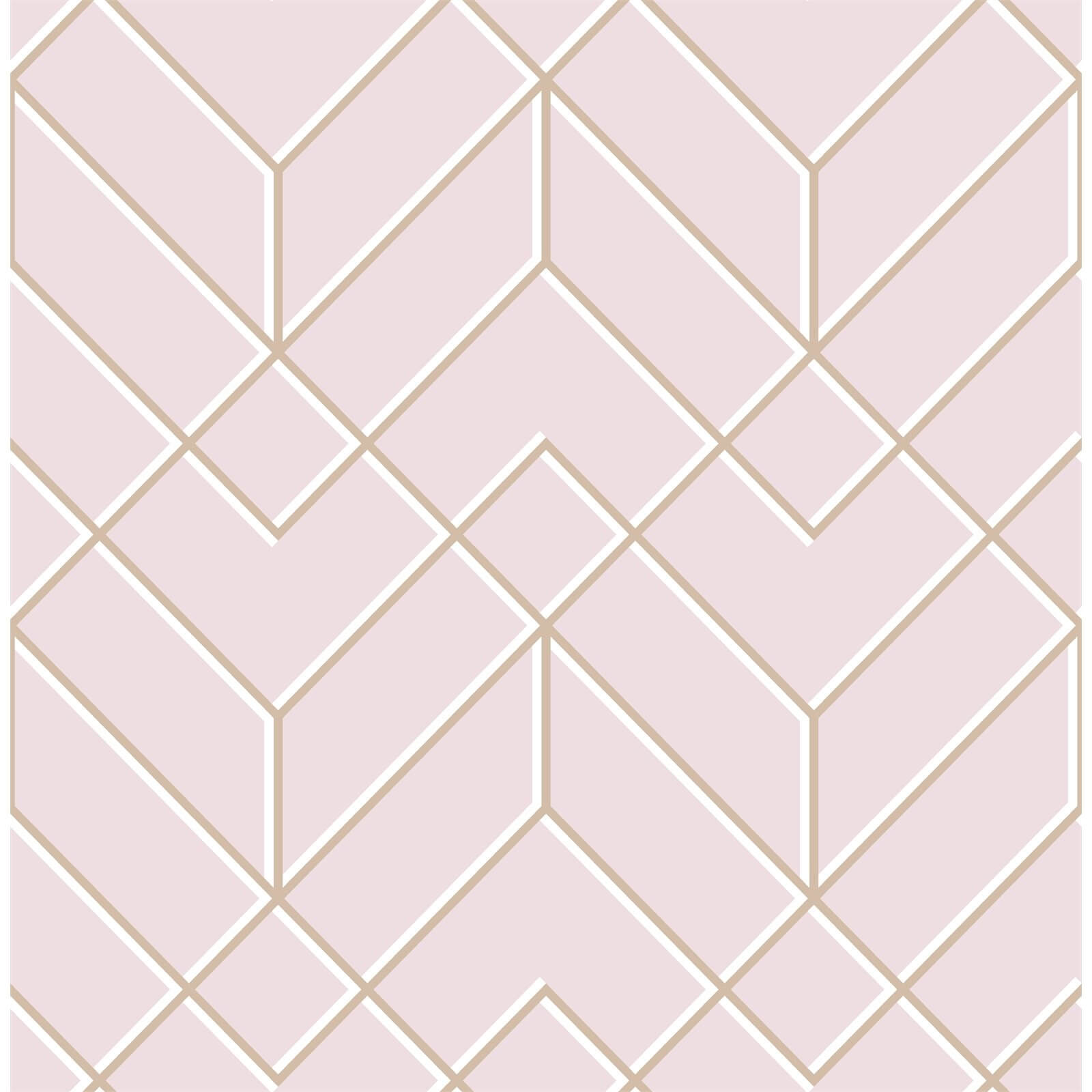Superfresco Easy Losanges Filaires Pink & Rose Gold Paste the Wall Wallpaper