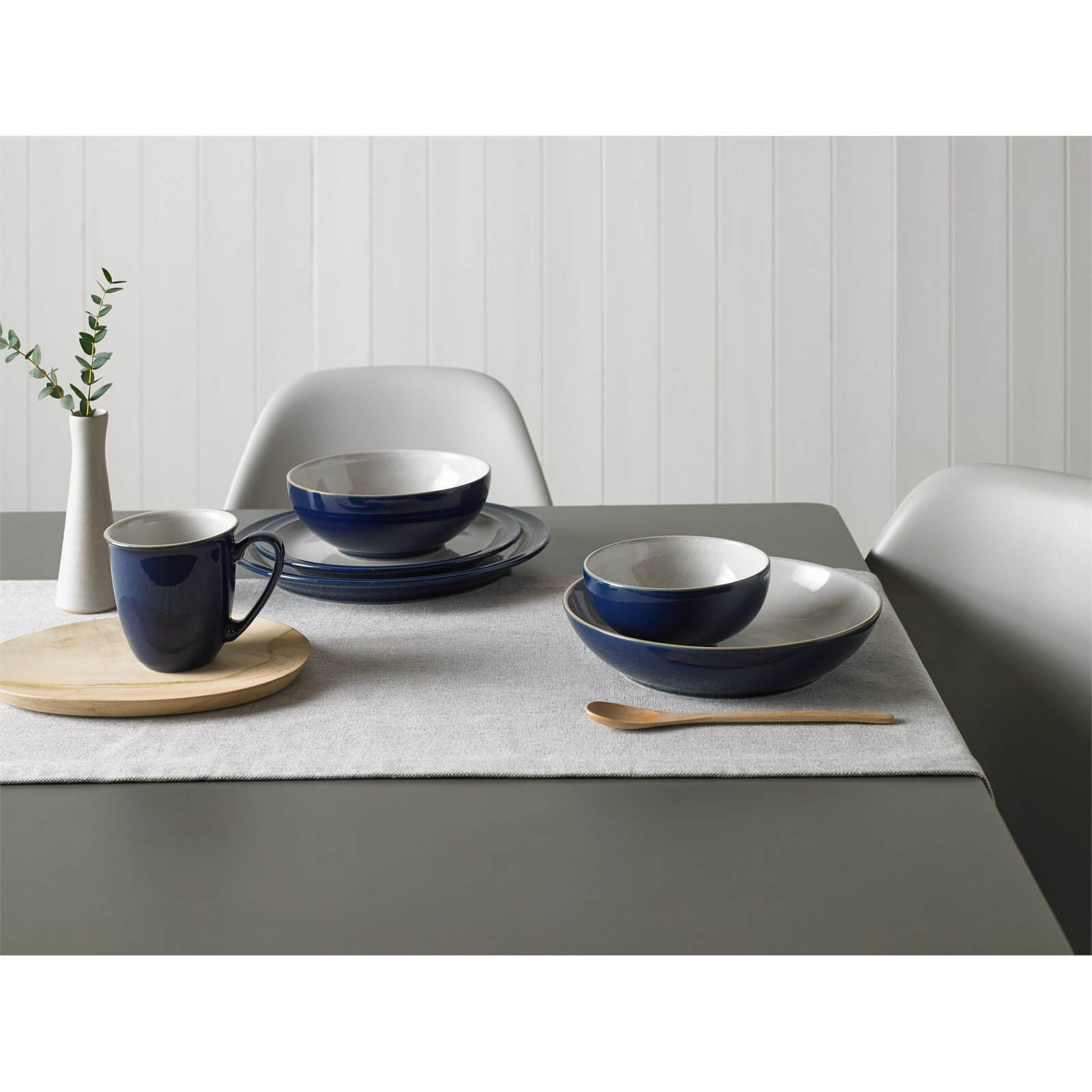 Denby Elements 12 Piece Tableware Set - Dark Blue
