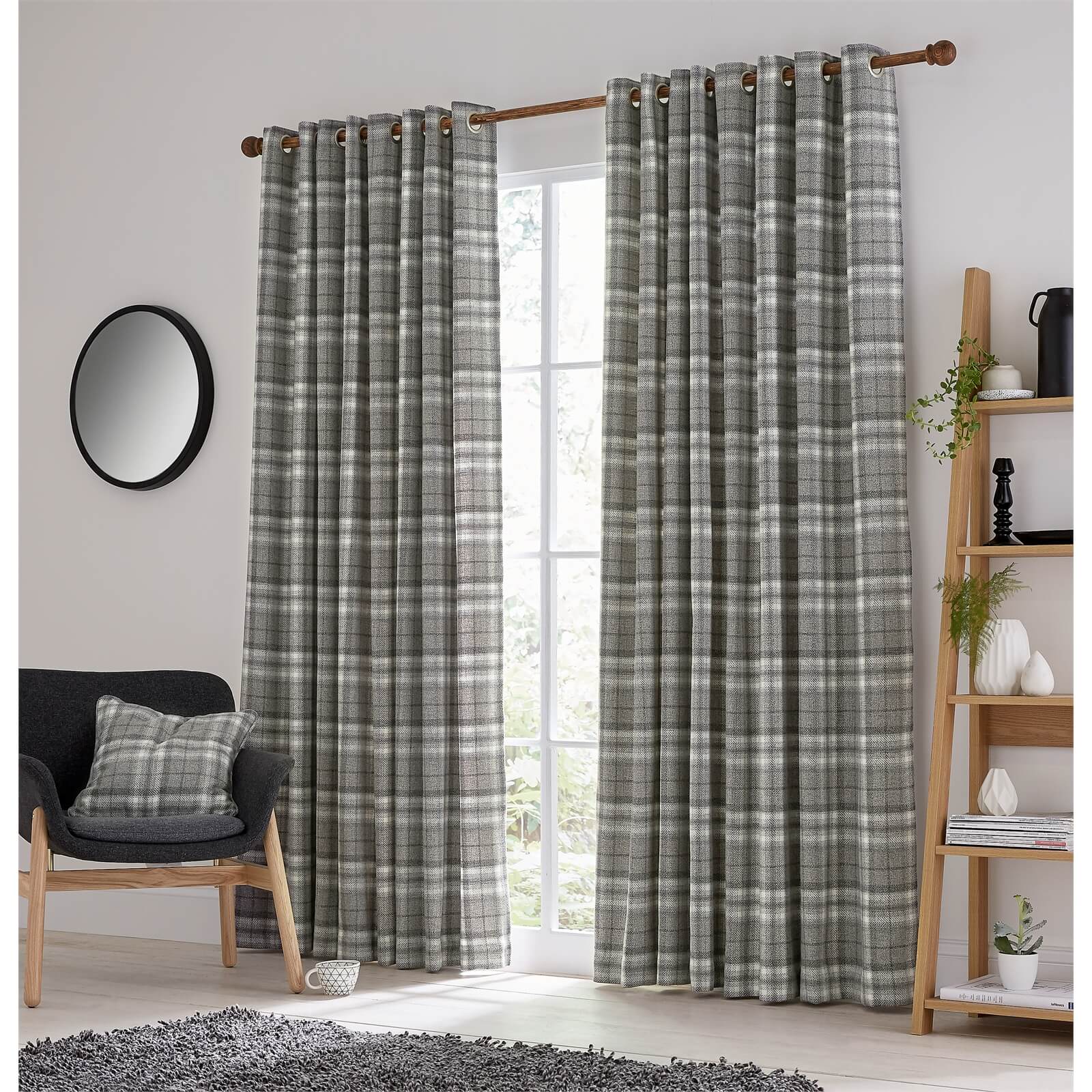 Helena Springfield Harriet Lined Curtains 90 x 72 - Charcoal
