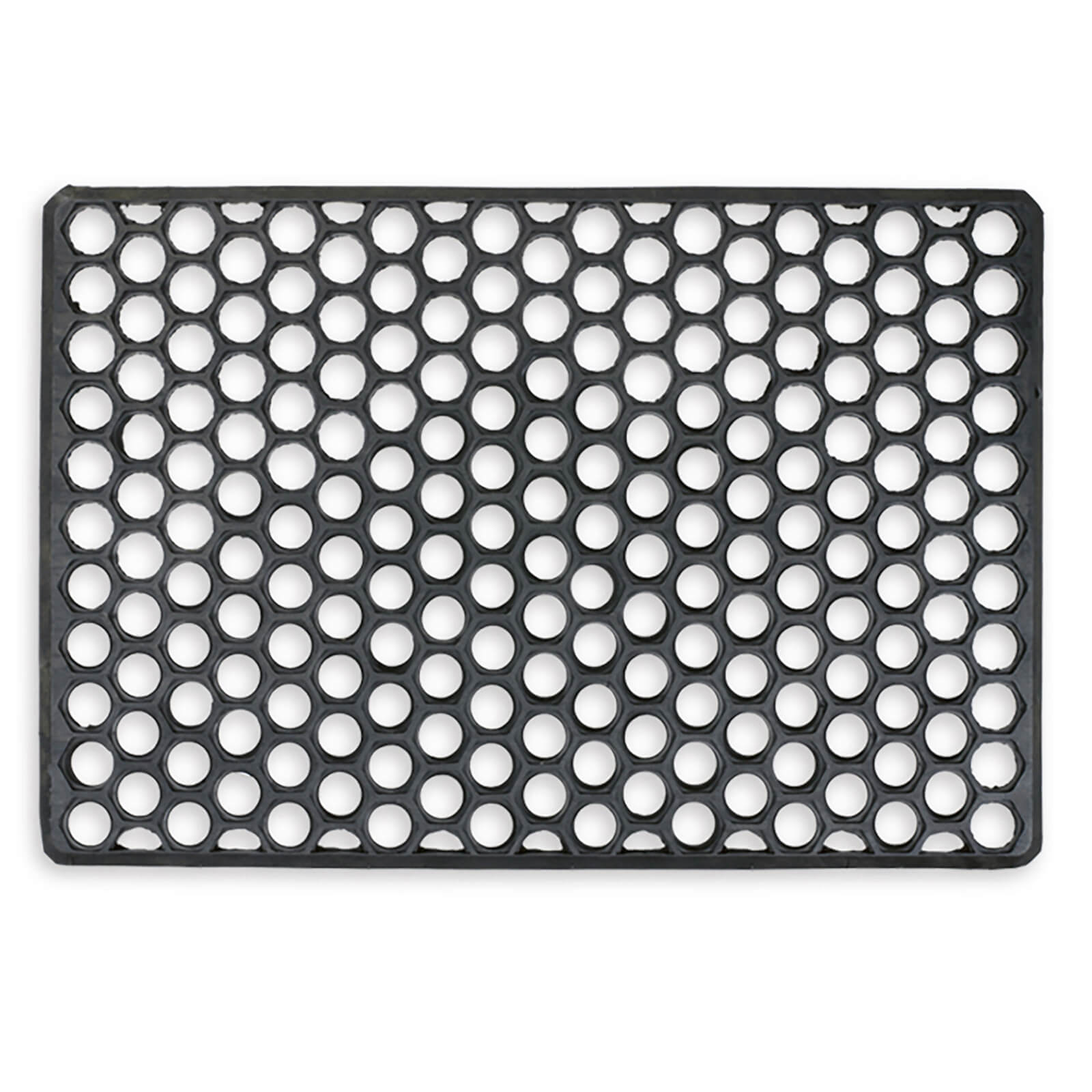 Rubber Grid Doormat Black - 40 x 60cm