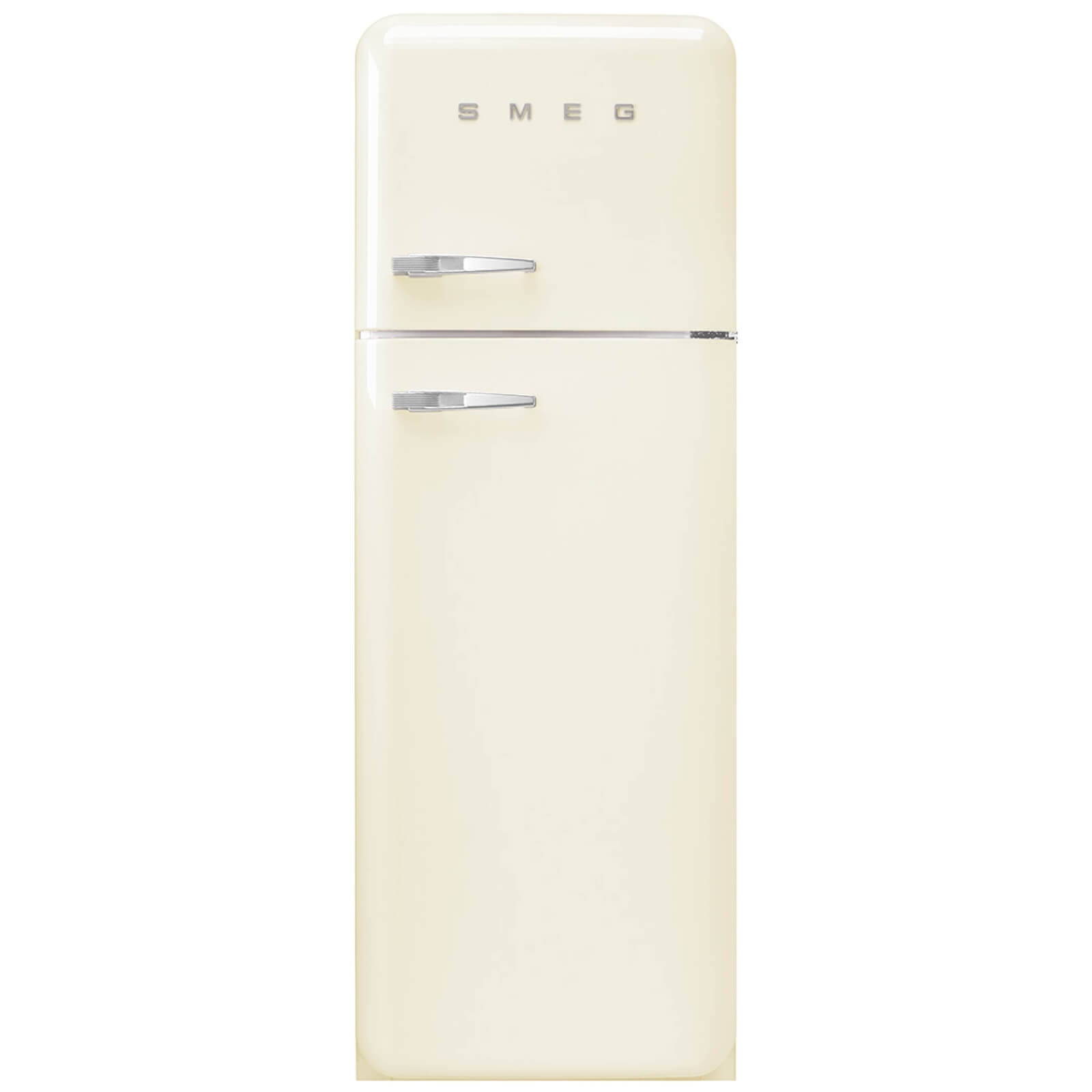 Smeg FAB30LCR3UK 60cm 50's Style Freezer Over Fridge - Cream - Left Hand Hinged