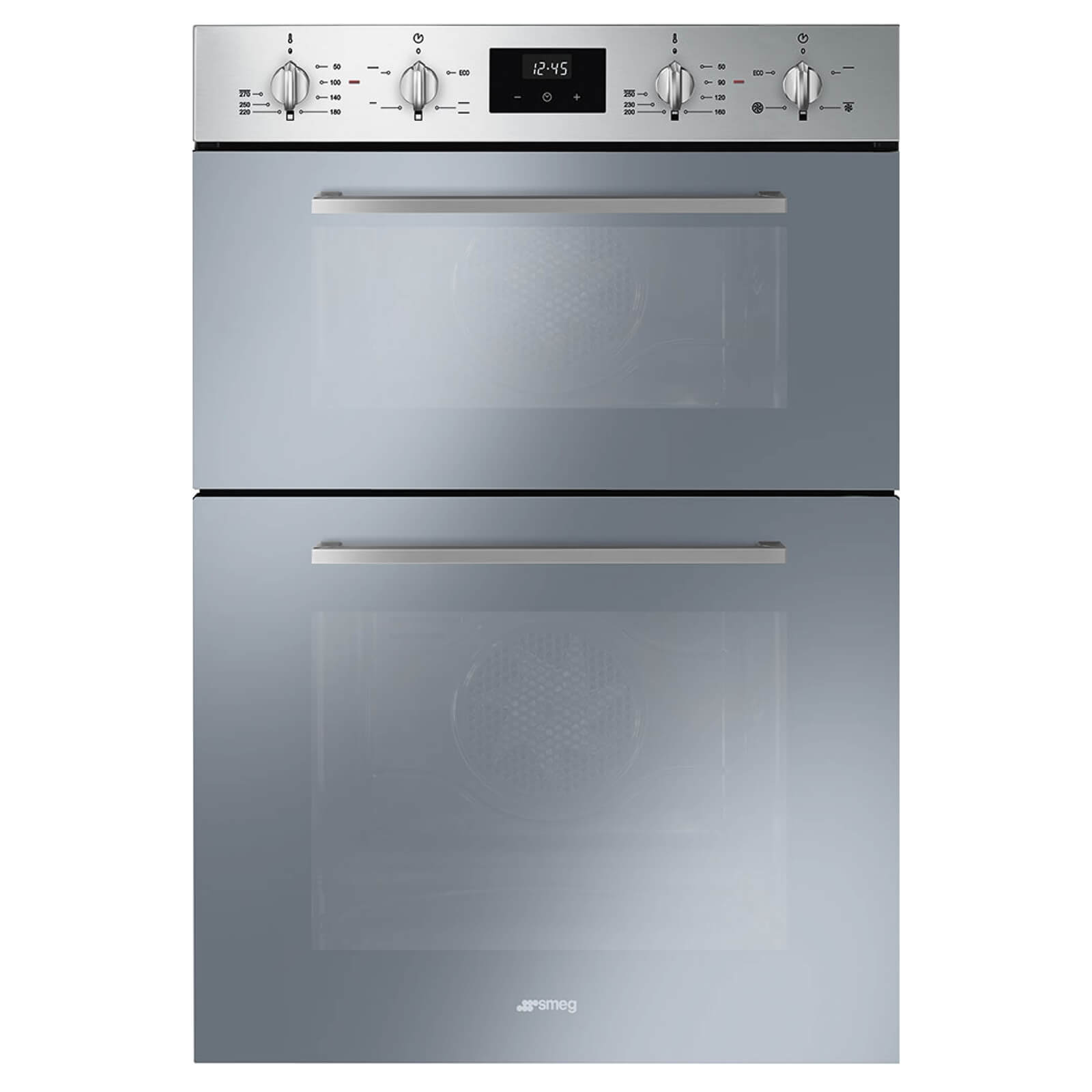 Smeg DOSF400S 60cm Cucina Stainless Steel and Silver Glass Double Multifunction Oven