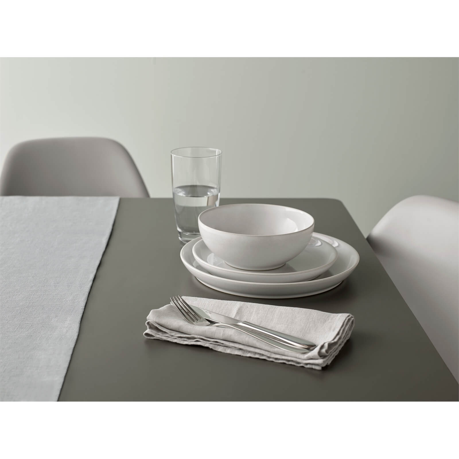 Denby Intro 12 Piece Tableware Set - Stone White