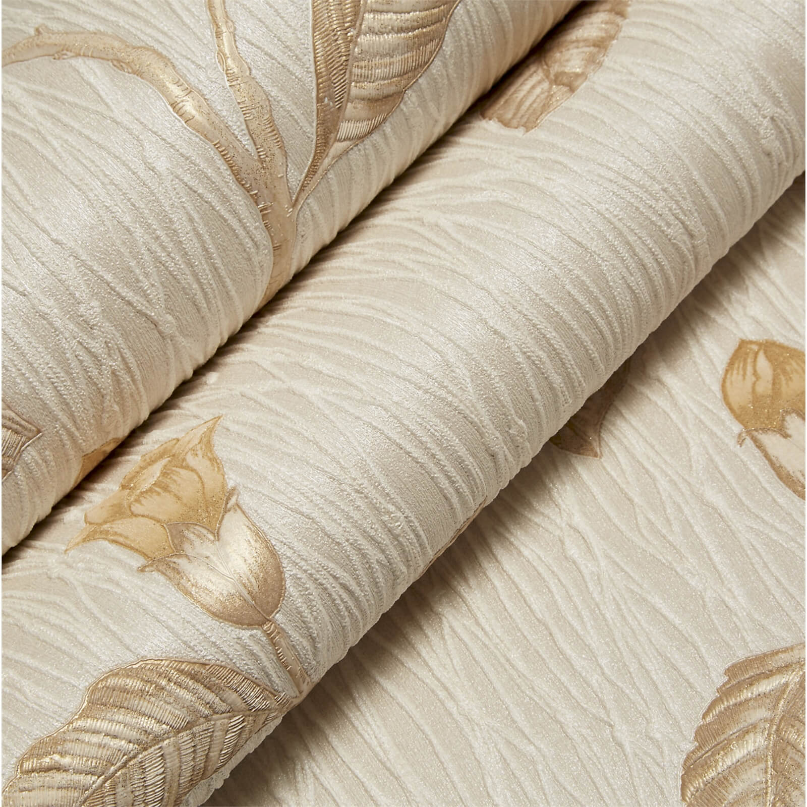 Holden Decor Lia Floral Textured  Yellow and Beige Wallpaper