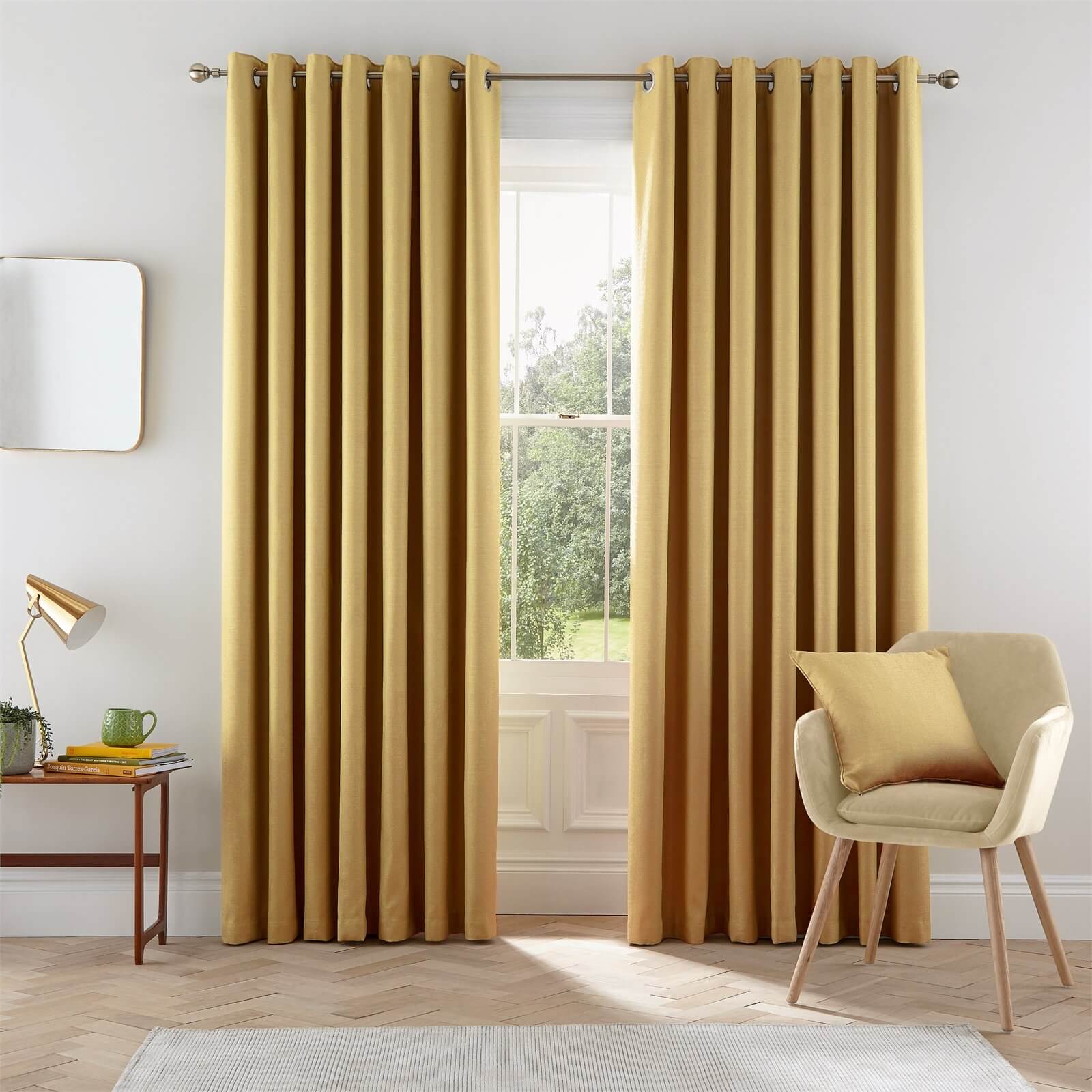 Helena Springfield Eden Lined Curtains 90 x 90 - Chartreuse