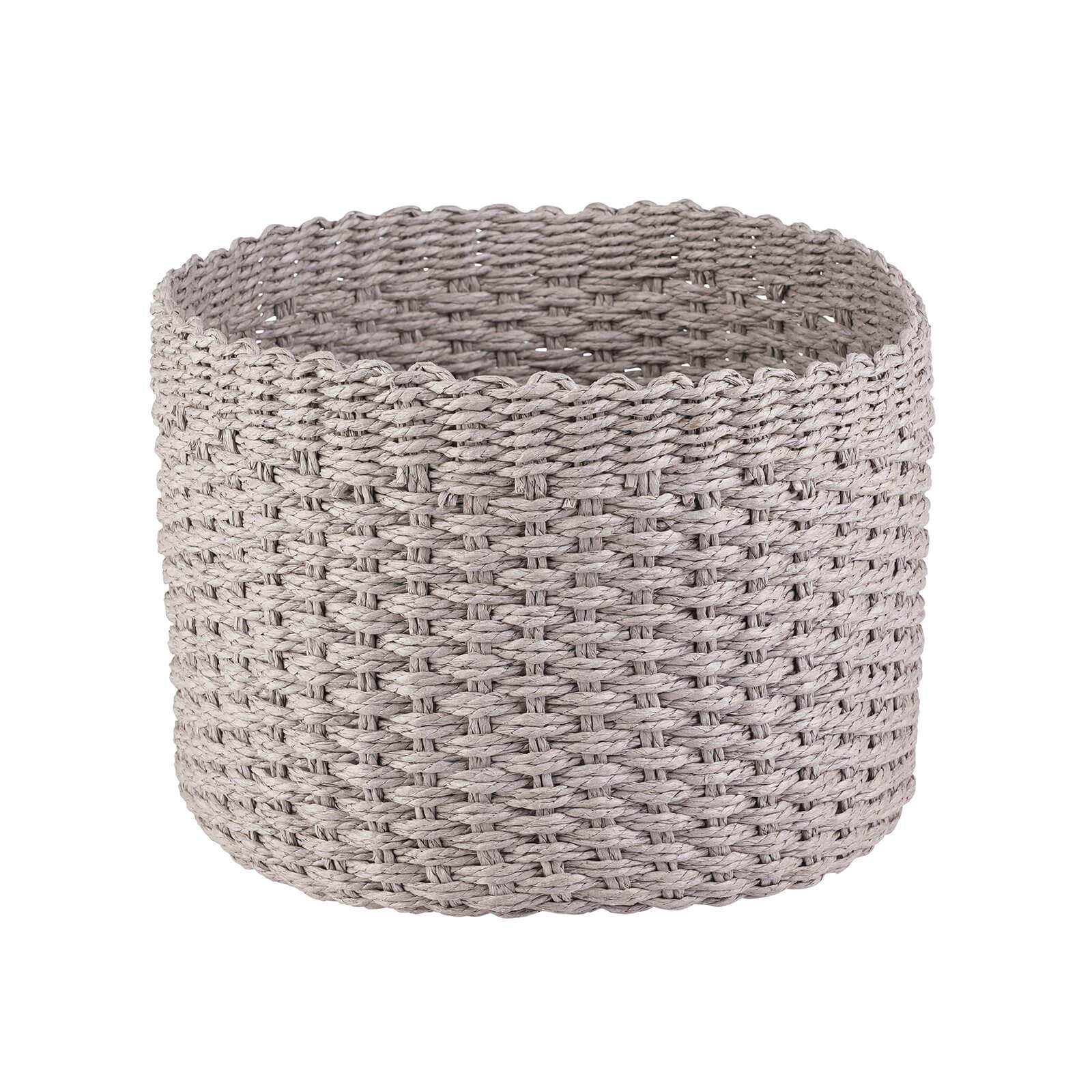Round Paper Rope Basket - Grey