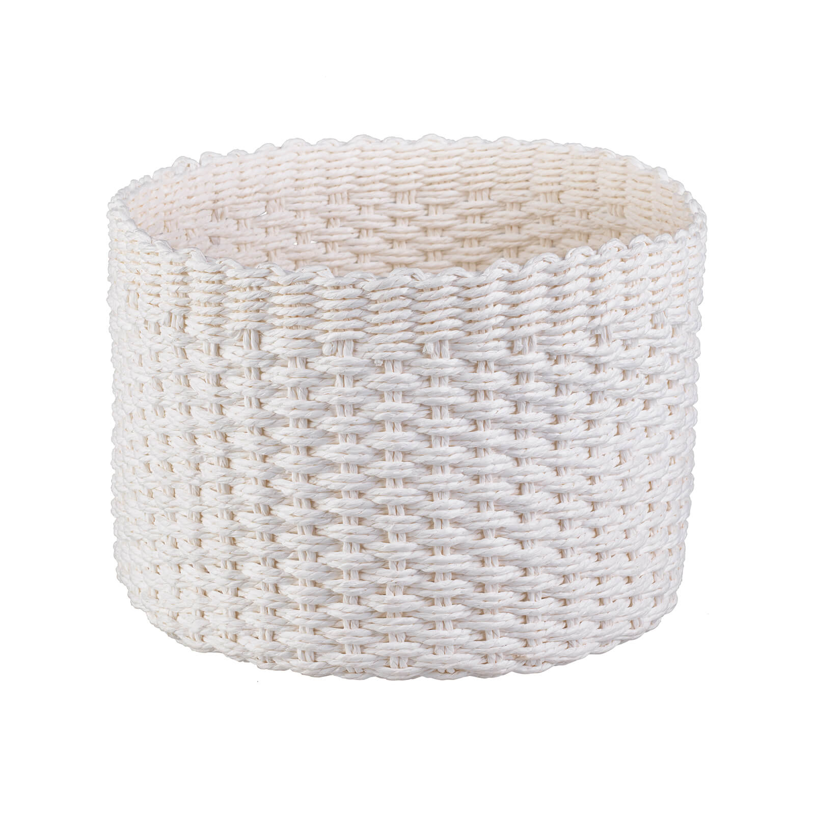 Round Paper Rope Basket White Homebase
