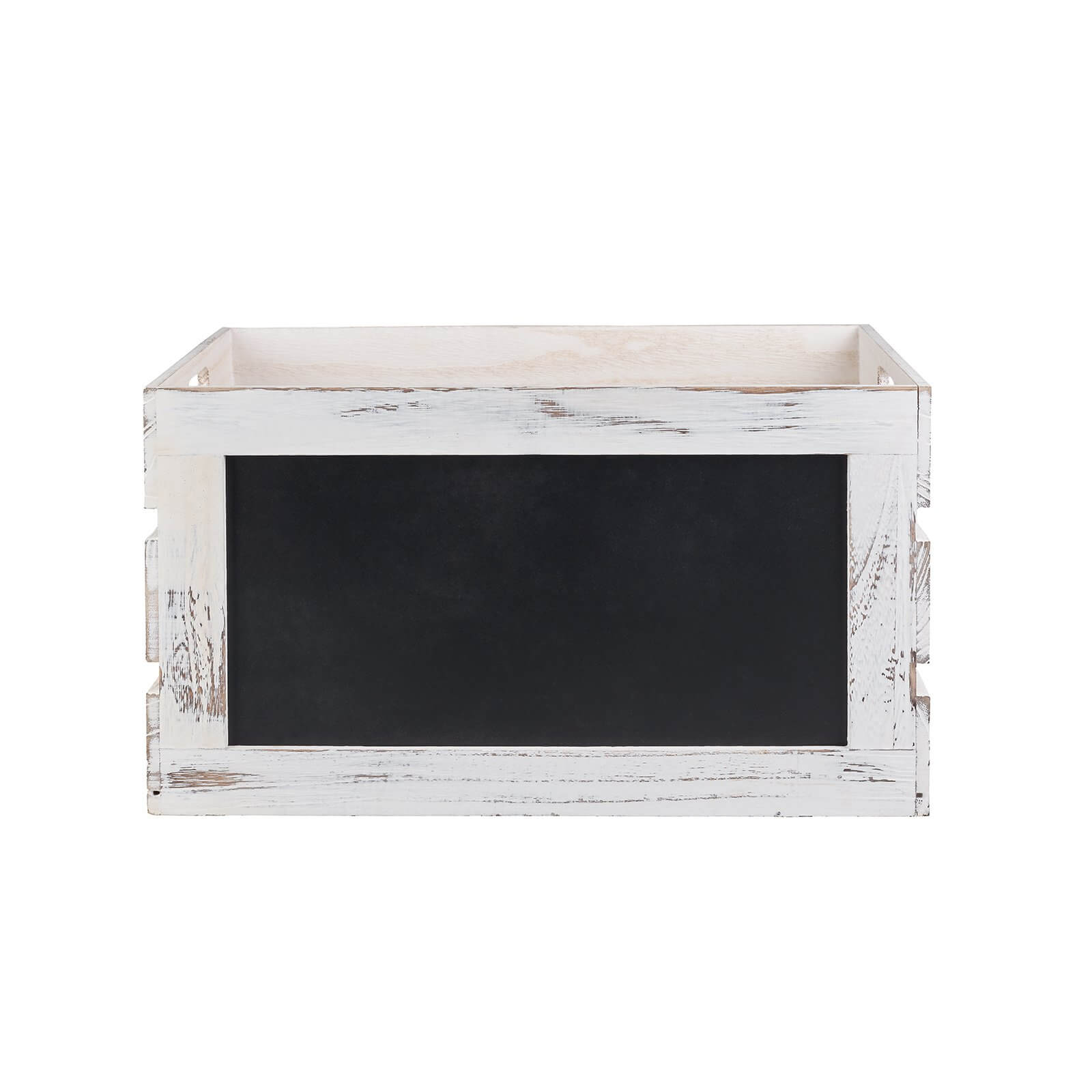 Whitewashed Wooden Crates with Chalkboard - Set of 3