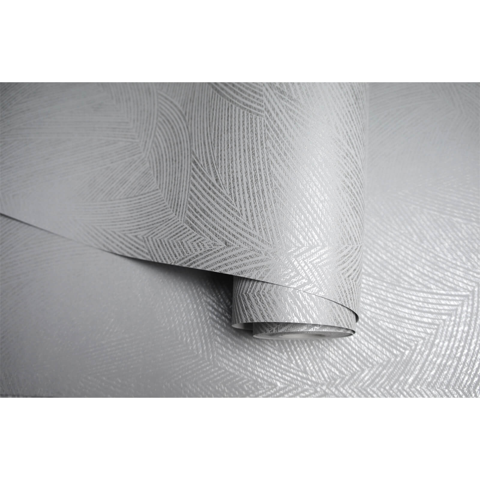 Holden Decor Toluca Geometric Textured Metallic Grey Wallpaper