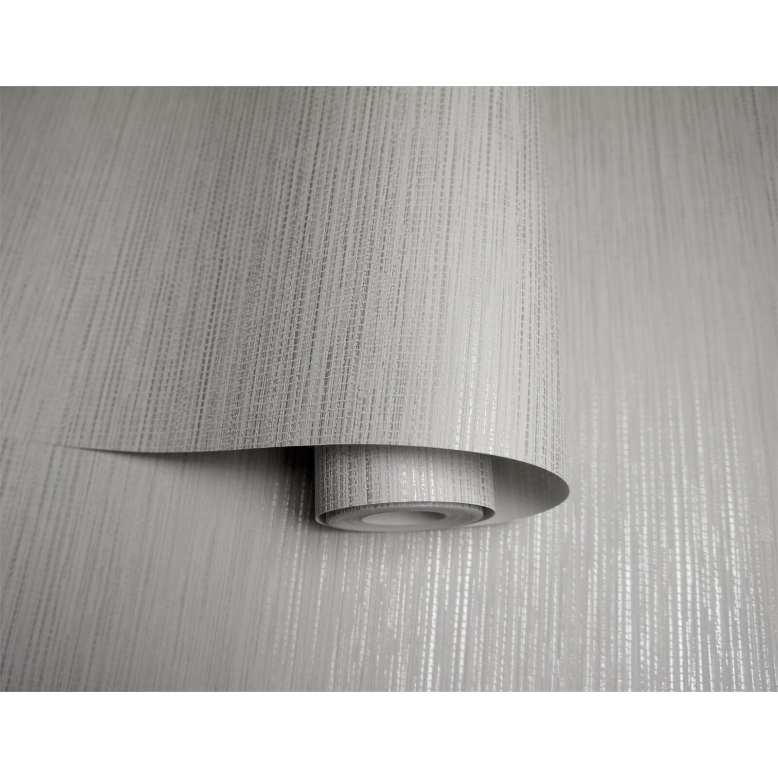 Holden Decor Bambara Plain Textured Metallic Grey Wallpaper
