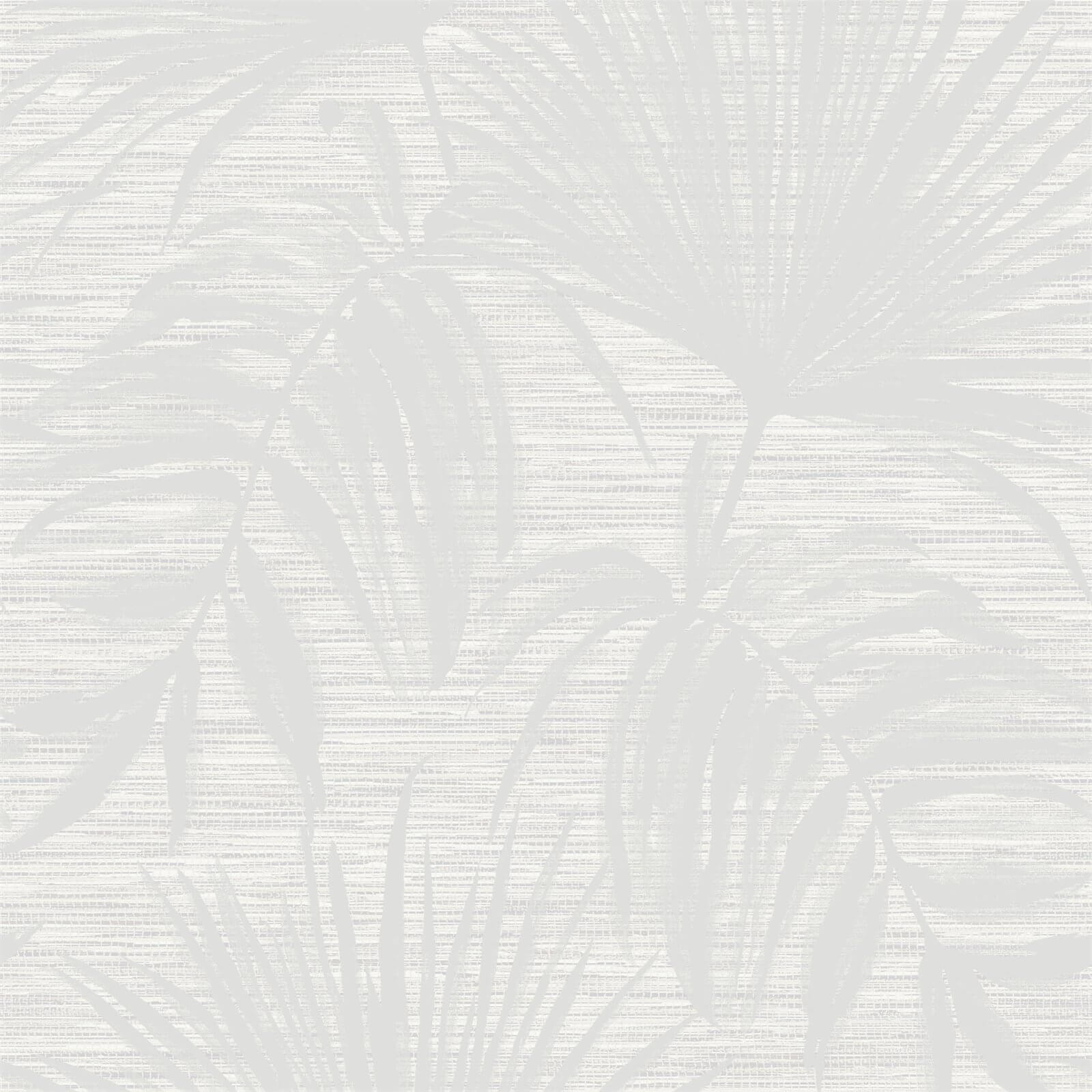 Holden Decor Bambara Leaf Textured Metallic White Wallpaper