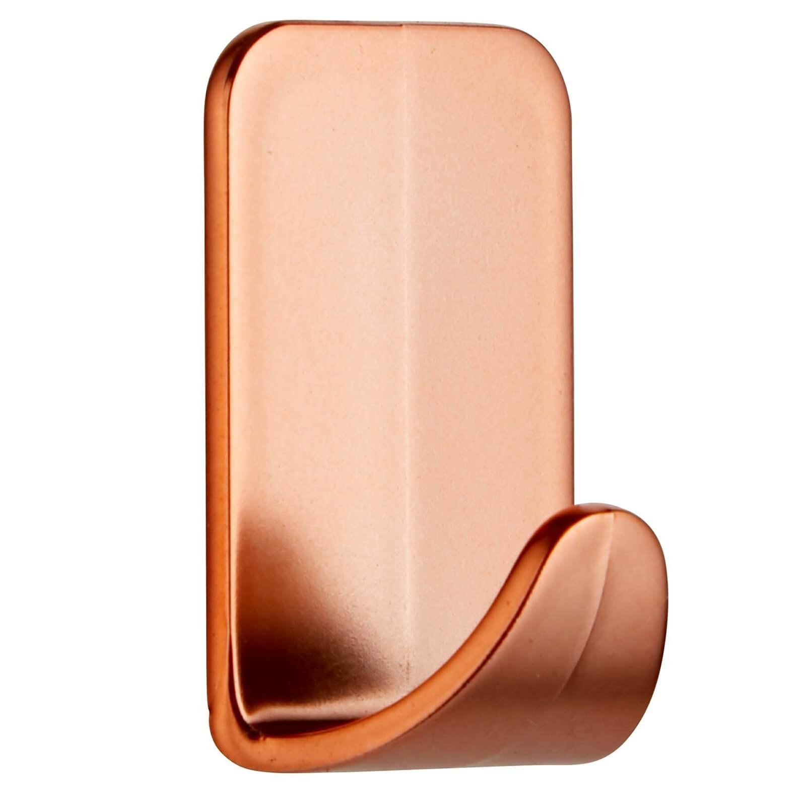 Command Self-Adhesive Small Metallic Hooks Copper Colour - 4 Hooks - 5 Strips