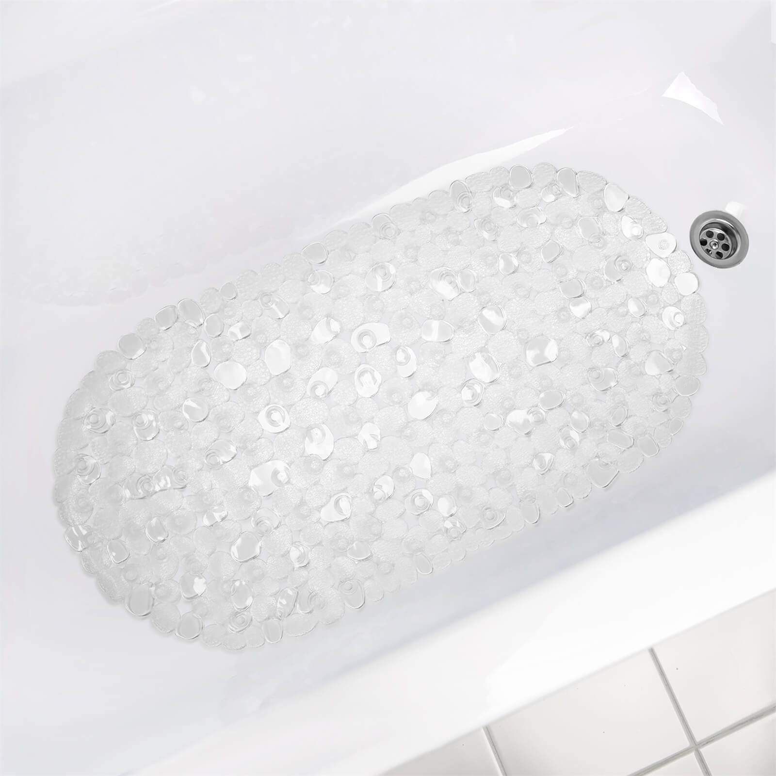 PVC Pebble Bath Mat - Clear