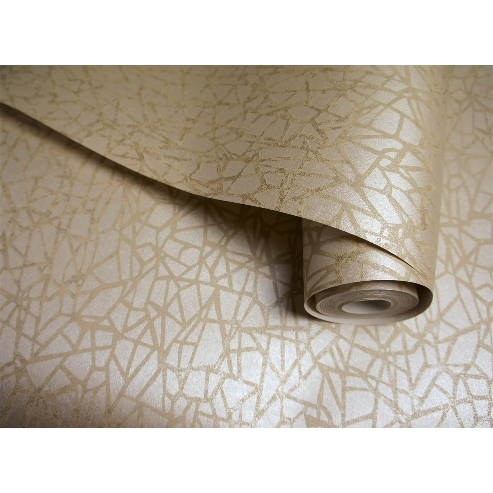 Holden Decor Sakkara Geometric Textured Metallic Cream Wallpaper