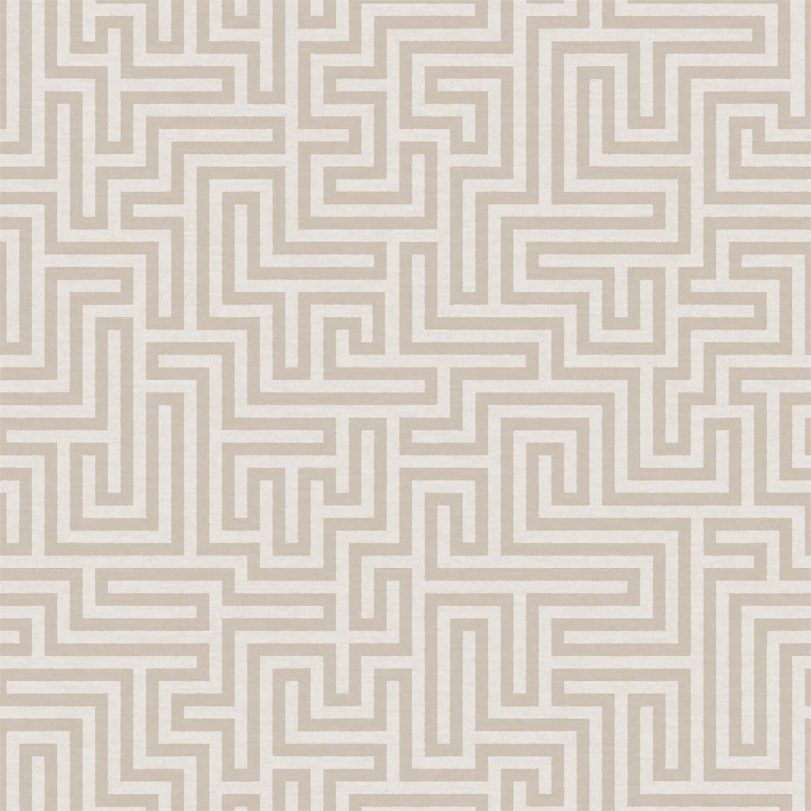 Holden Decor Labyrinth Geometric Textured Metallic Cream Wallpaper