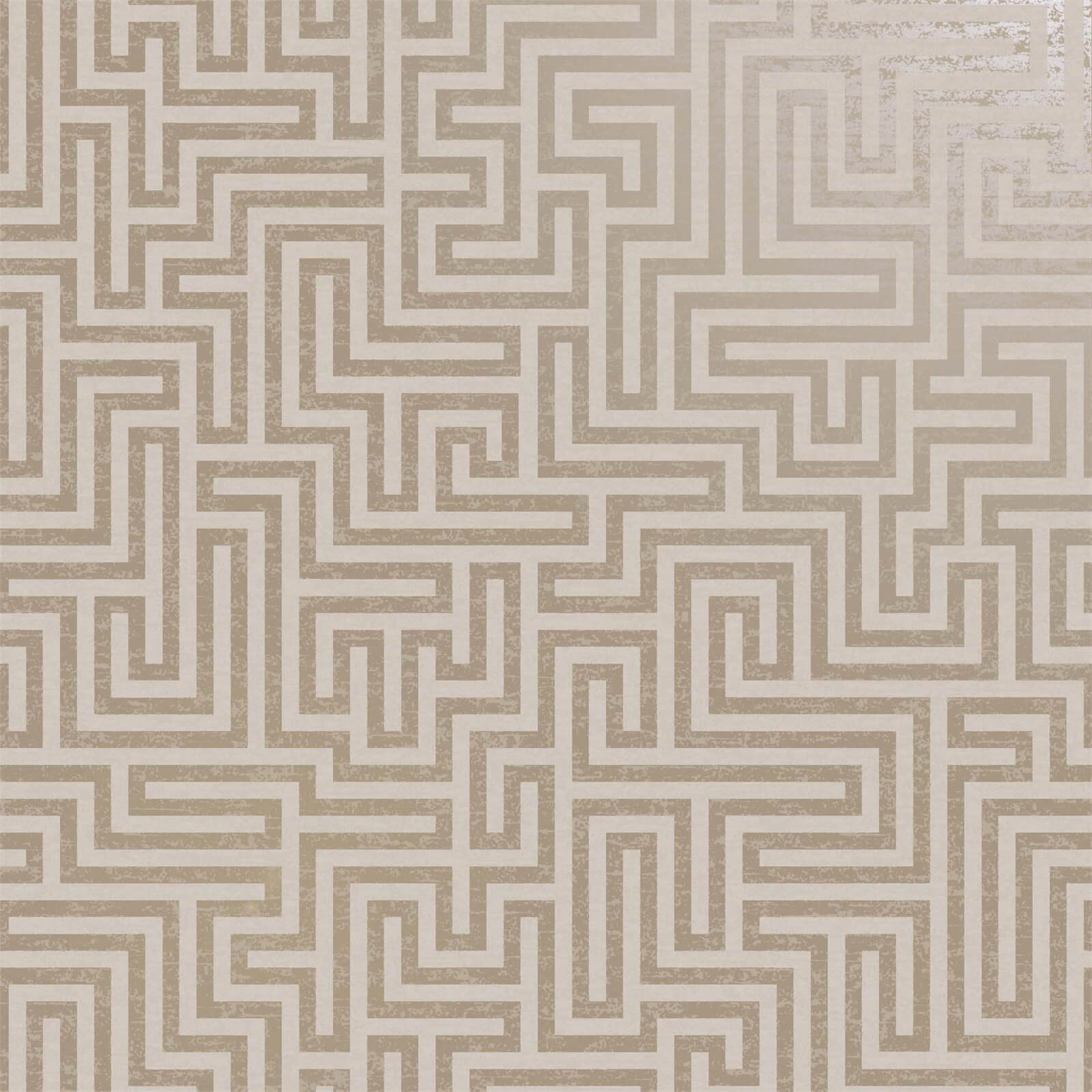 Holden Decor Labyrinth Geometric Textured Metallic Taupe Wallpaper