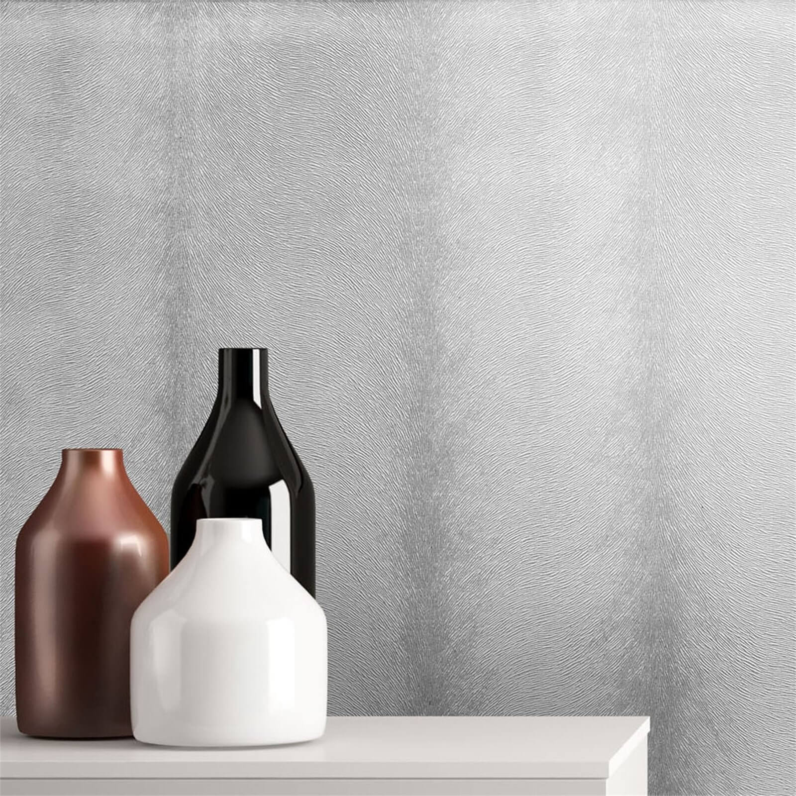 Sublime Fur Silver Wallpaper