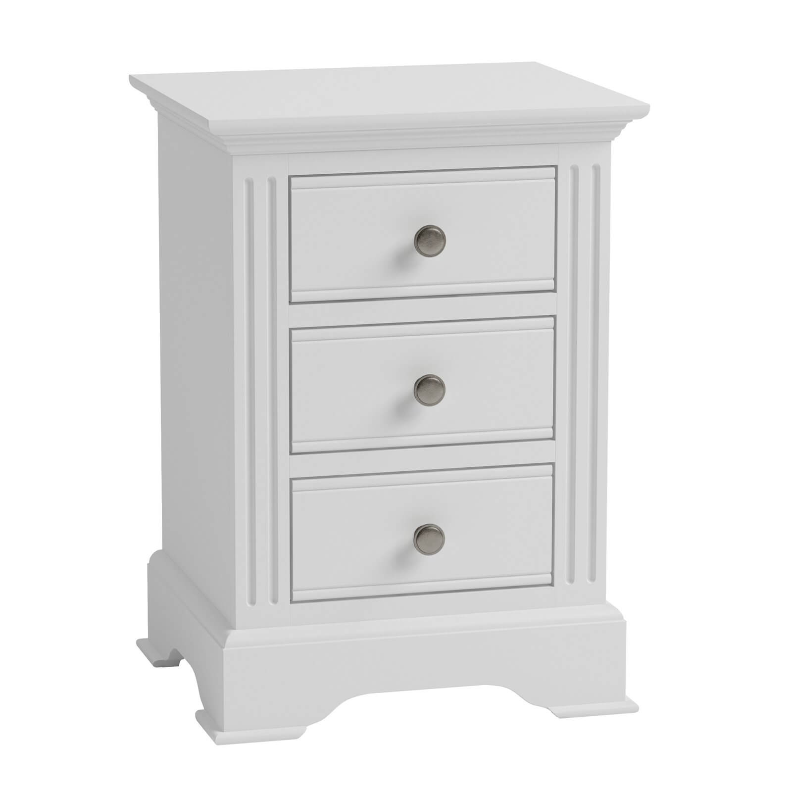 Camborne Large Bedside Table - White