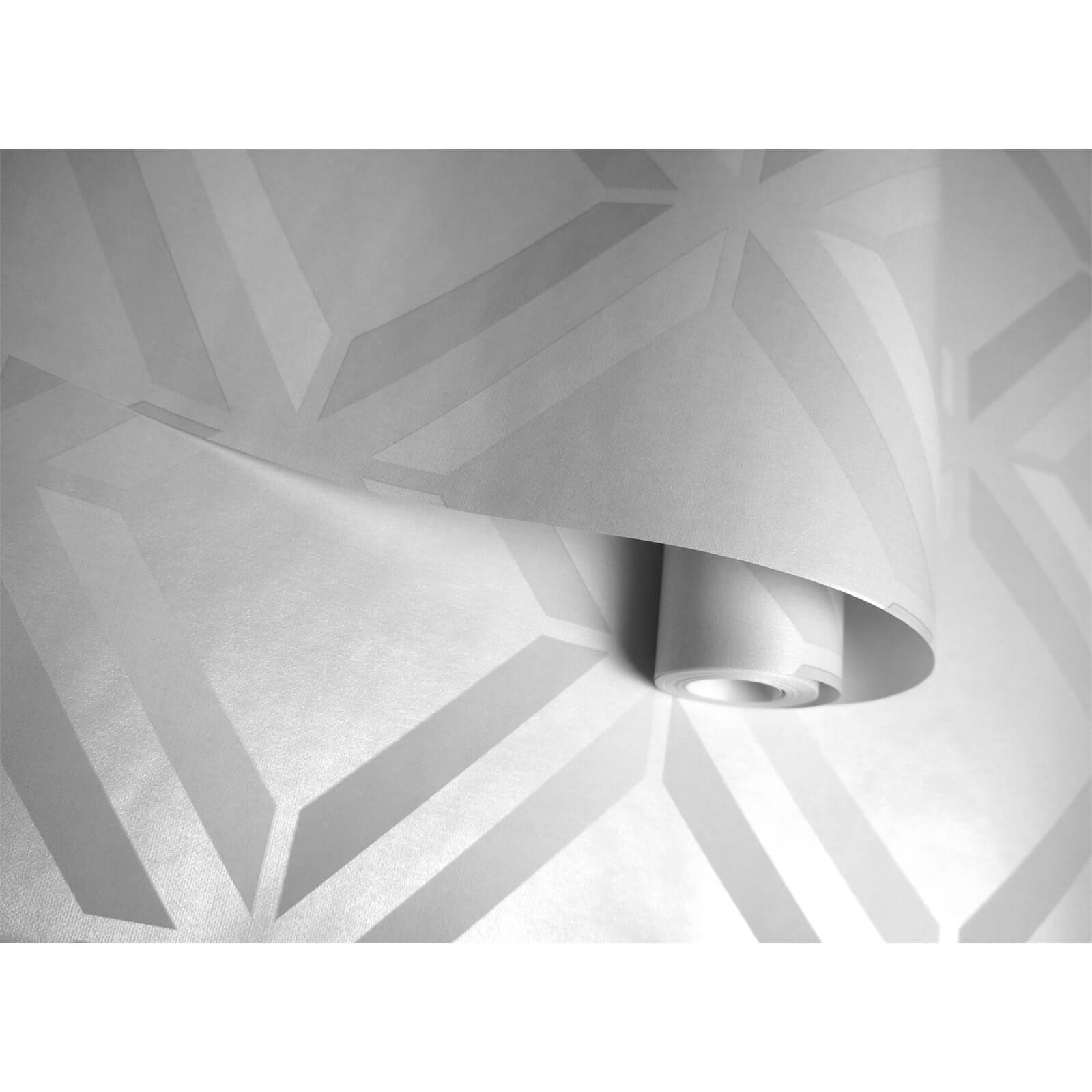 Holden Decor Lana Geometric Smooth Glitter Light Grey Wallpaper