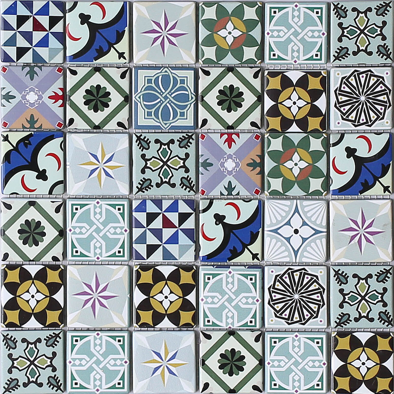House of Mosaics Geo Moroccan Bright Mosaic Tile (Sample Only) - 150 x 110mm
