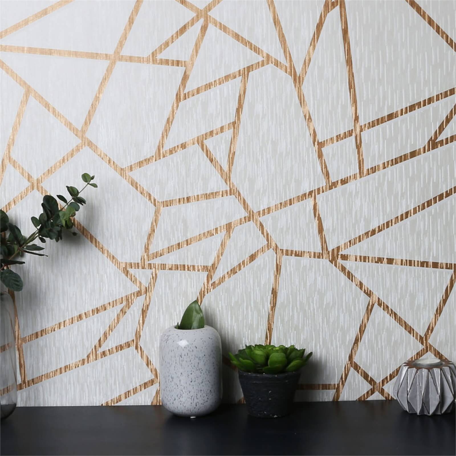Sublime Theia Geo American Gold Wallpaper