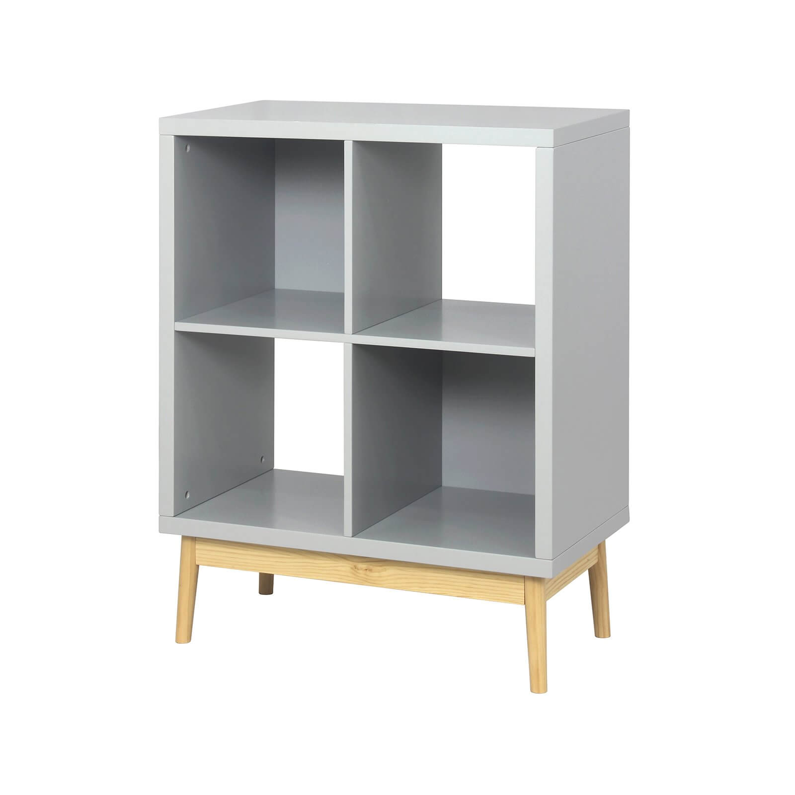 2x2 Cube Storage Unit - Painted Grey with Wooden Legs