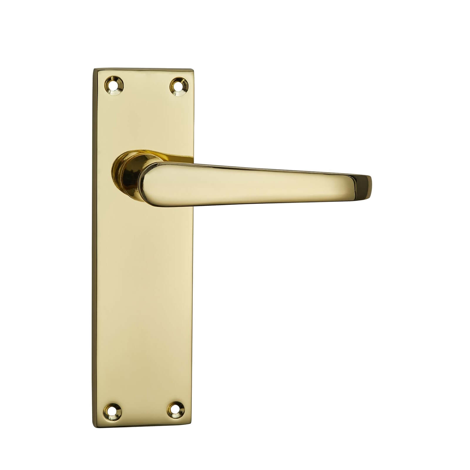 Homebuild Victorian Straight Long Backplate Latch Lever Set -  Polished Brass