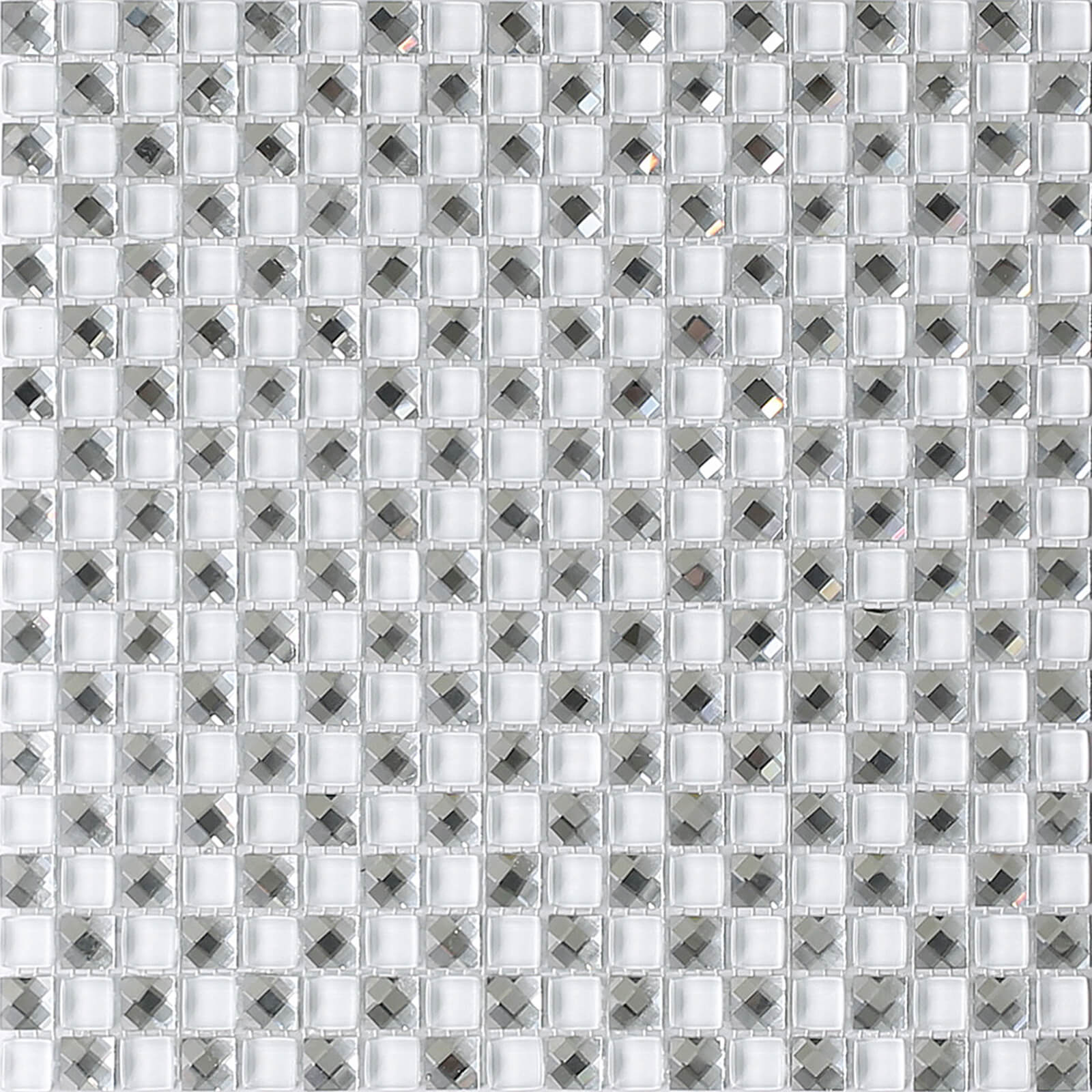 House of Mosaics White Jewel Mosaic Tile - 300 x 300mm