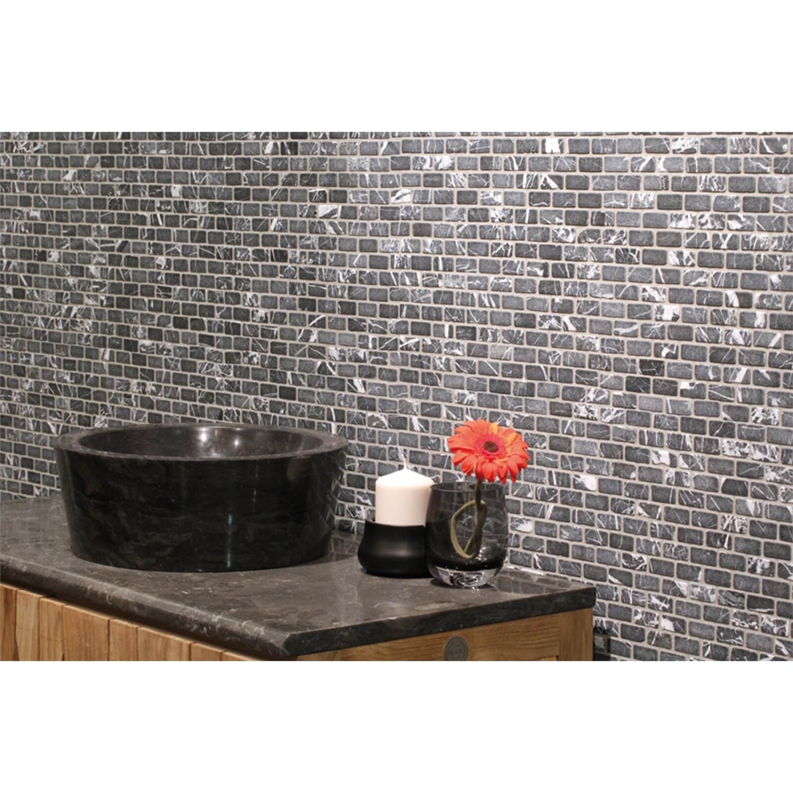 House of Mosaics Grey Brick Mosaic Tile - 305 x 305mm
