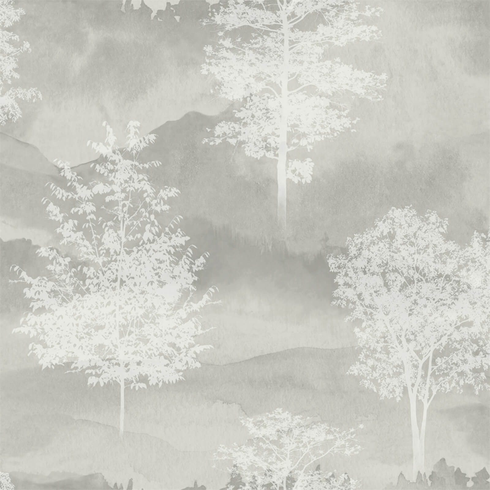 Holden Decor Shetland Tree Smooth Grey Wallpaper