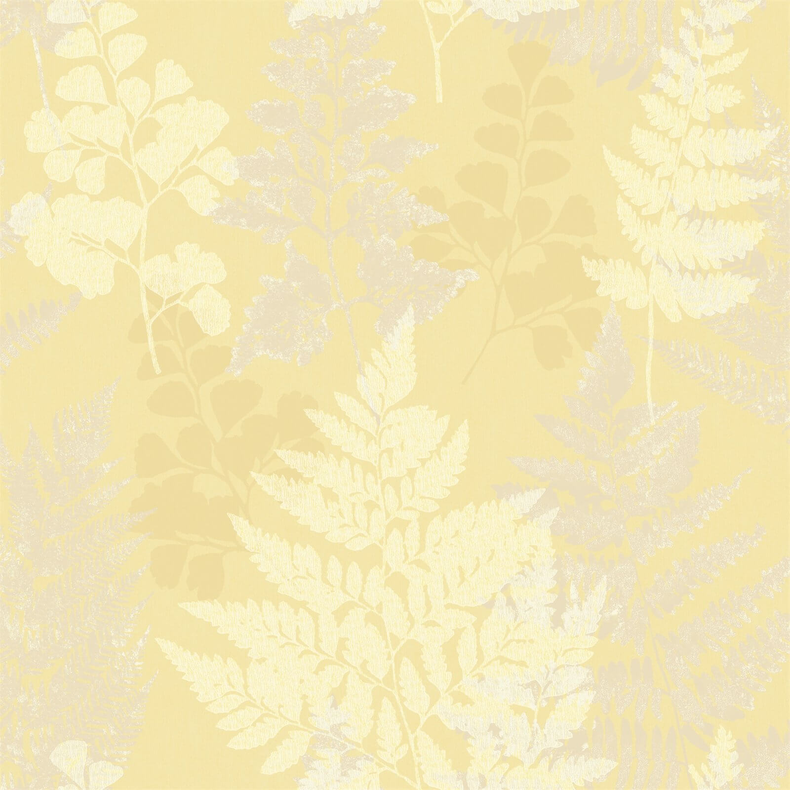 Holden Decor Bramble Leaf Smooth Yellow Wallpaper