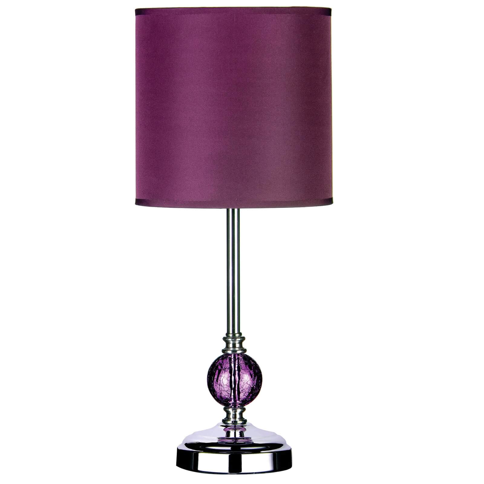 Crackle Glass Purple Shade Table Lamp