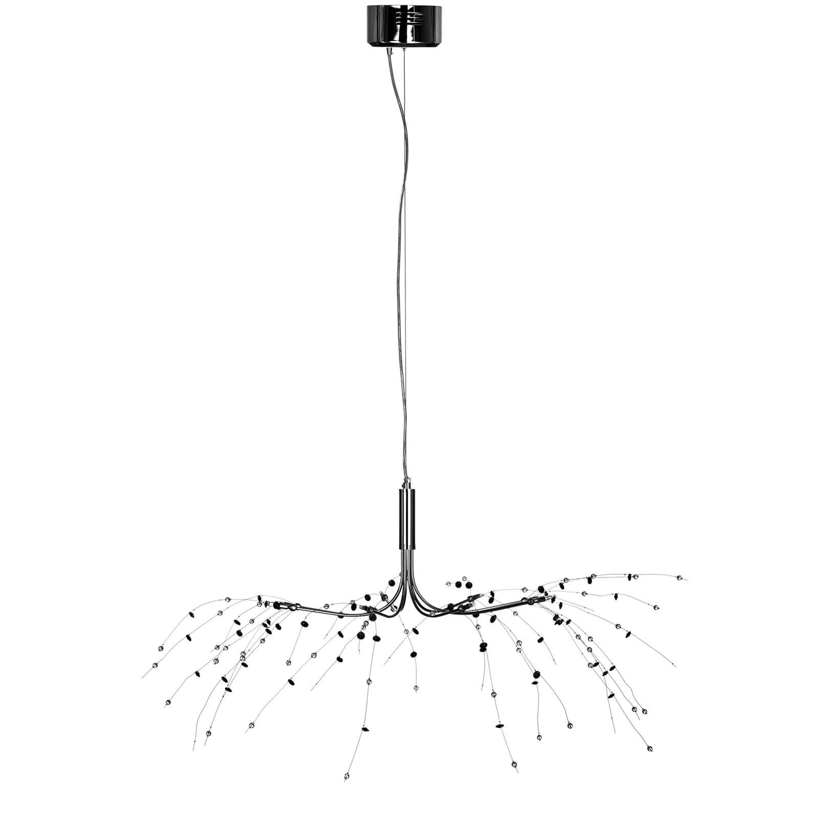 Black and Clear 8 Light Ceiling Light