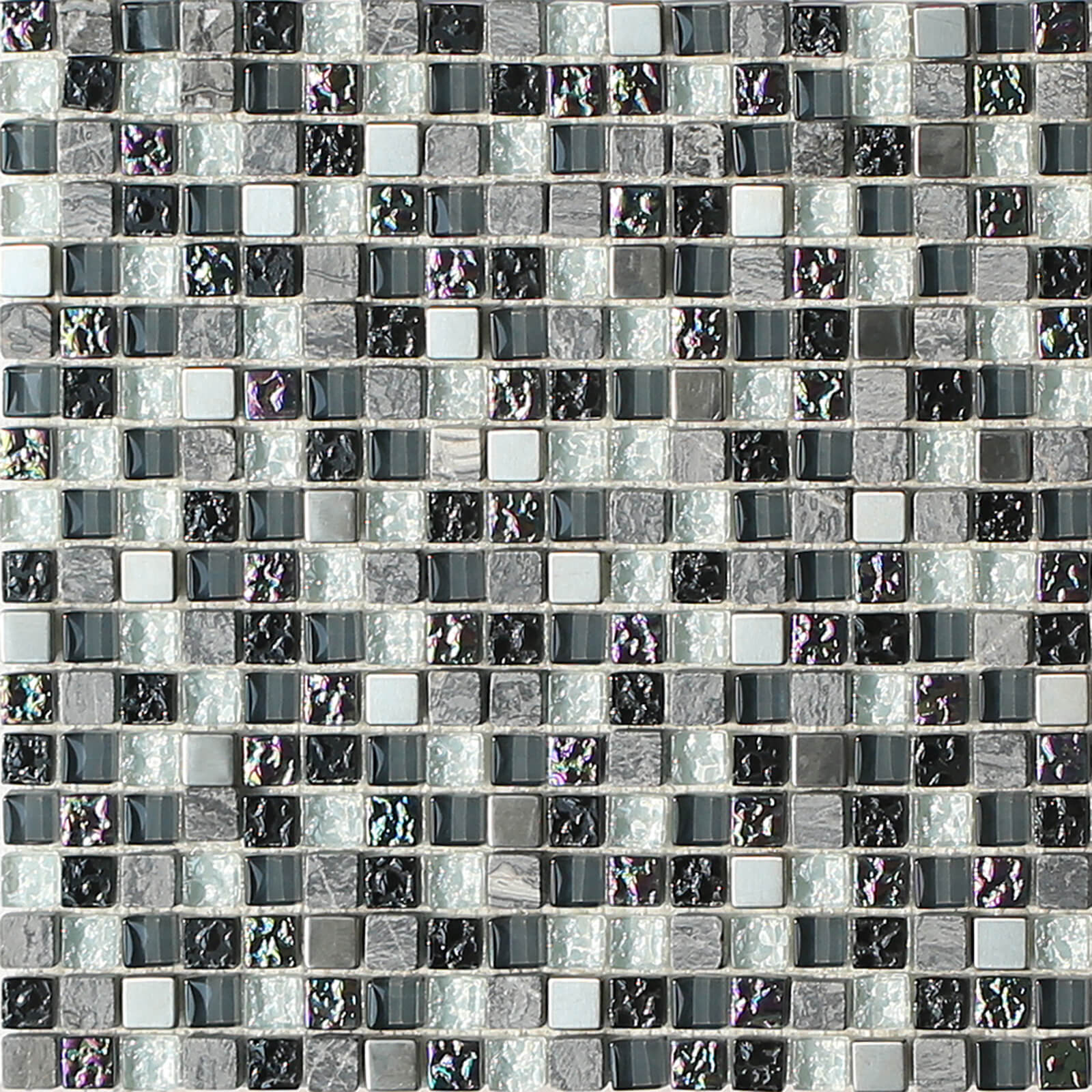 House of Mosaics Petrol Marble Mix Mosaic Tile - 300 x 300mm