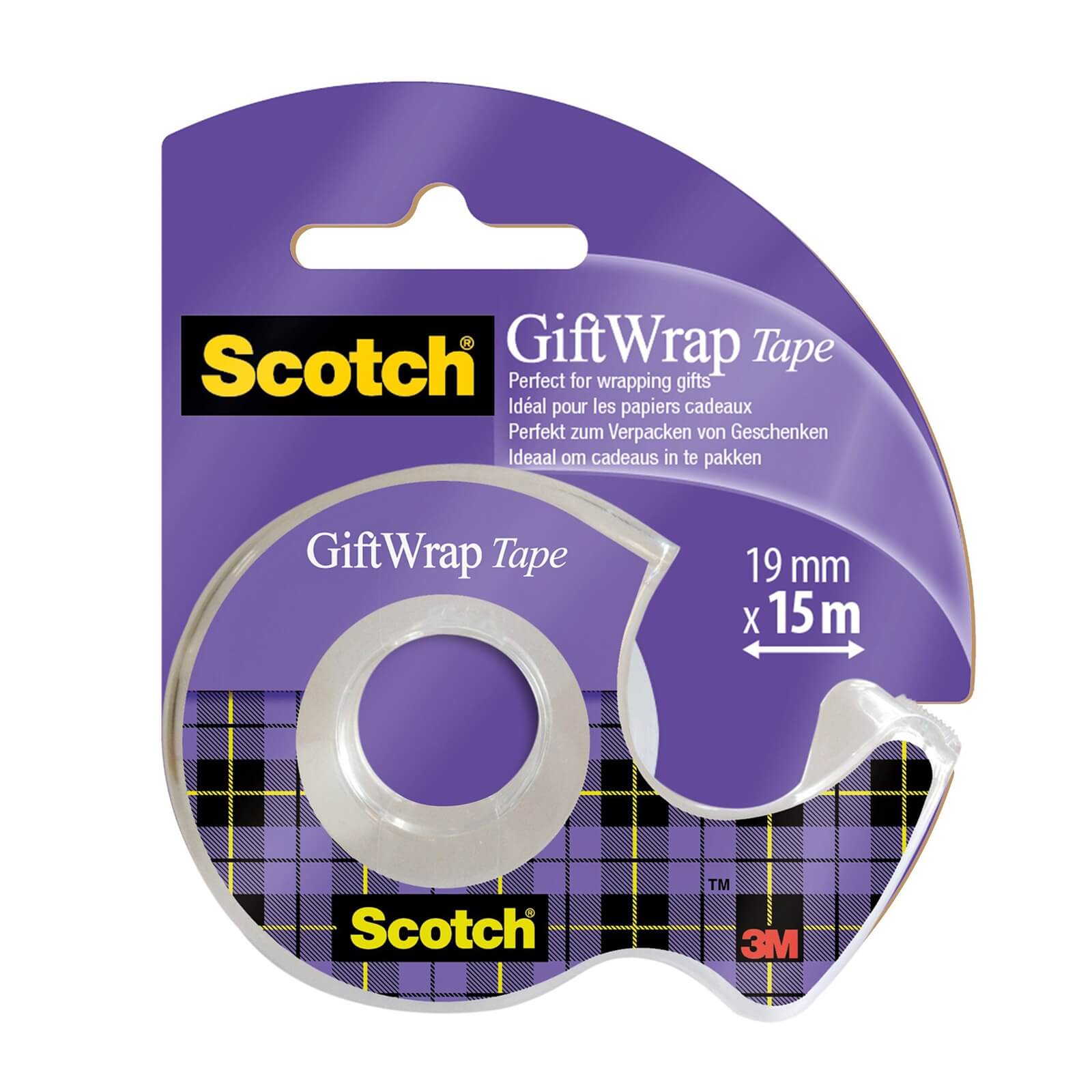 Scotch GiftWrap Tape on Hand Held Dispenser - 19mm x 15m
