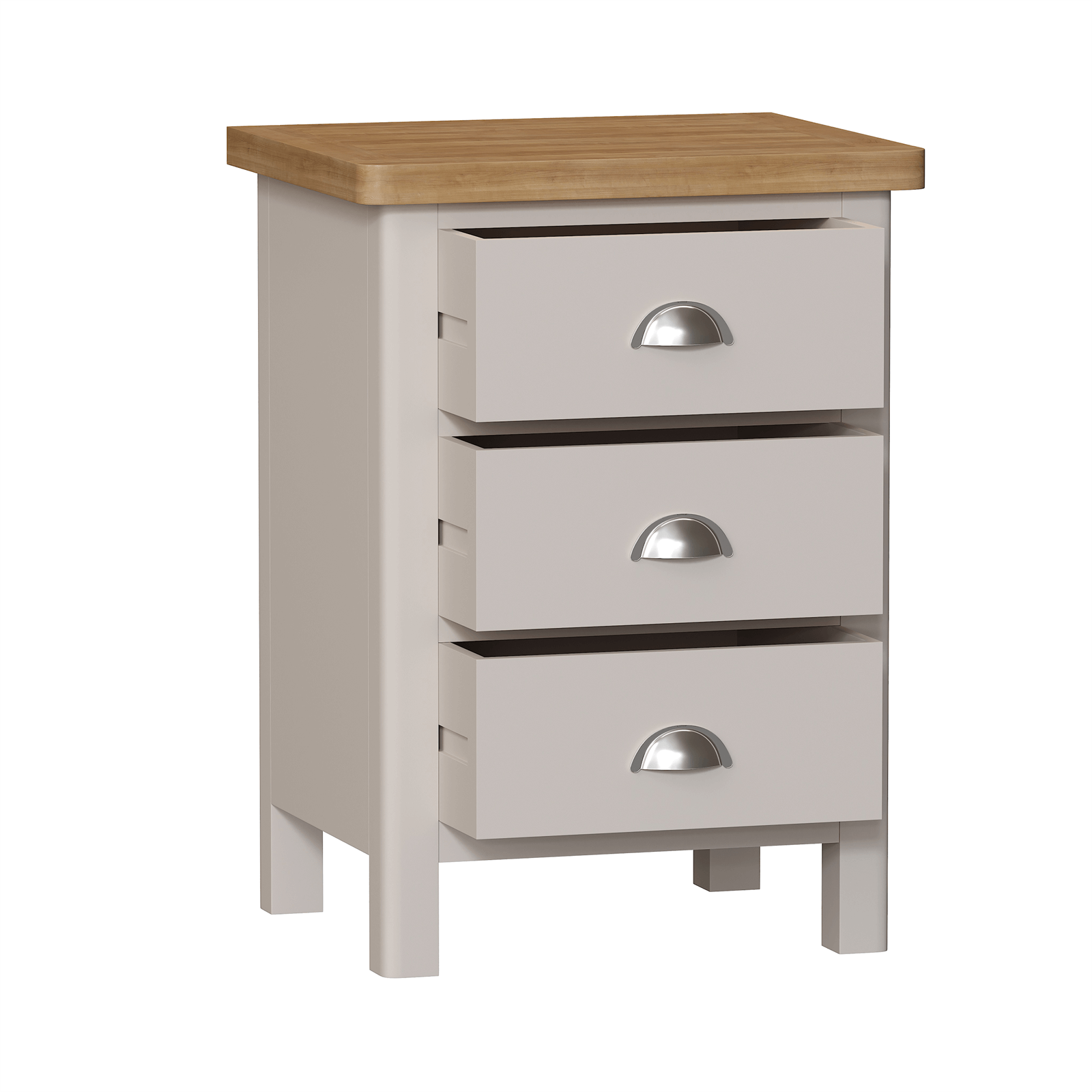Padstow 3 Drawer Bedside Table - Truffle