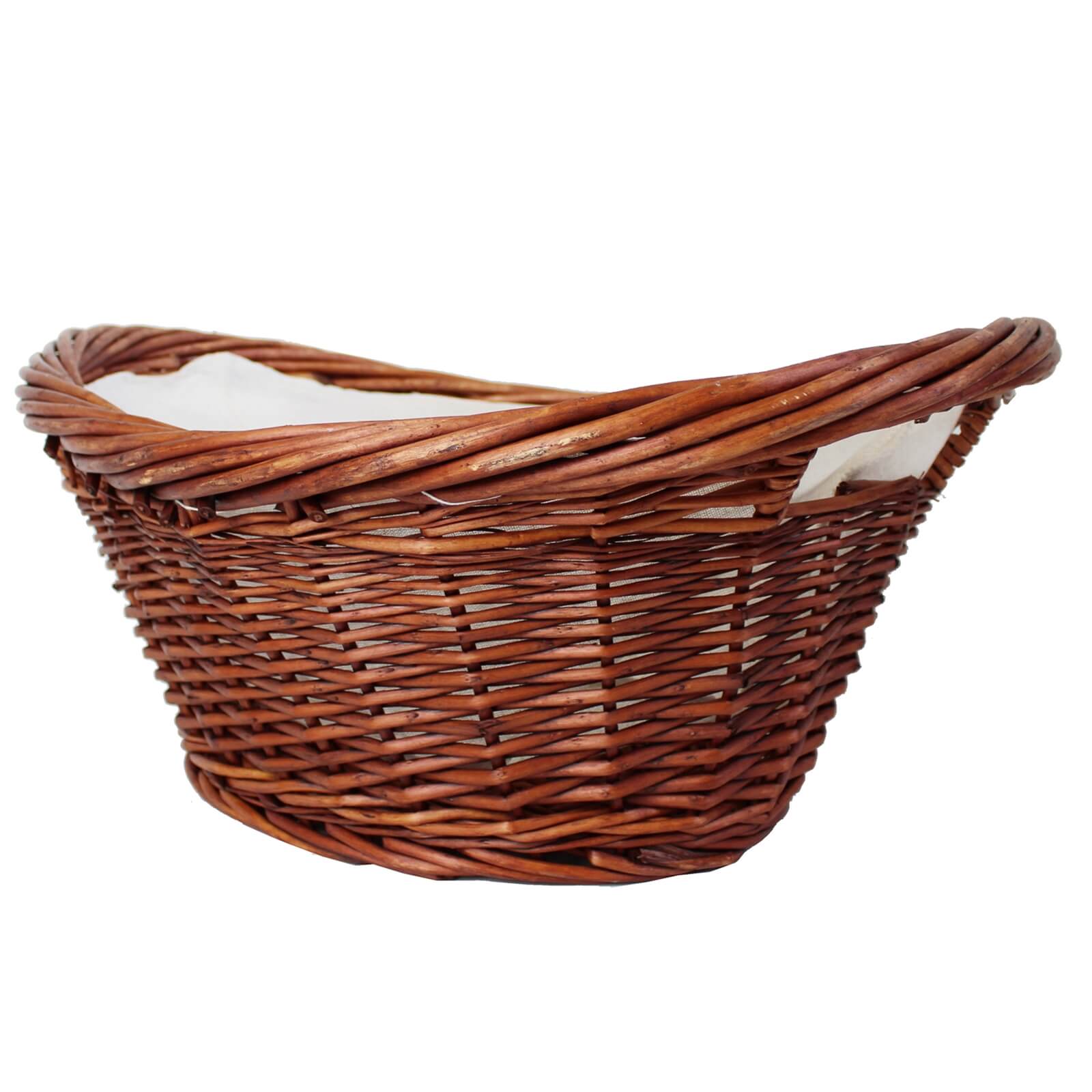 Oval Wicker Log Basket With Liner