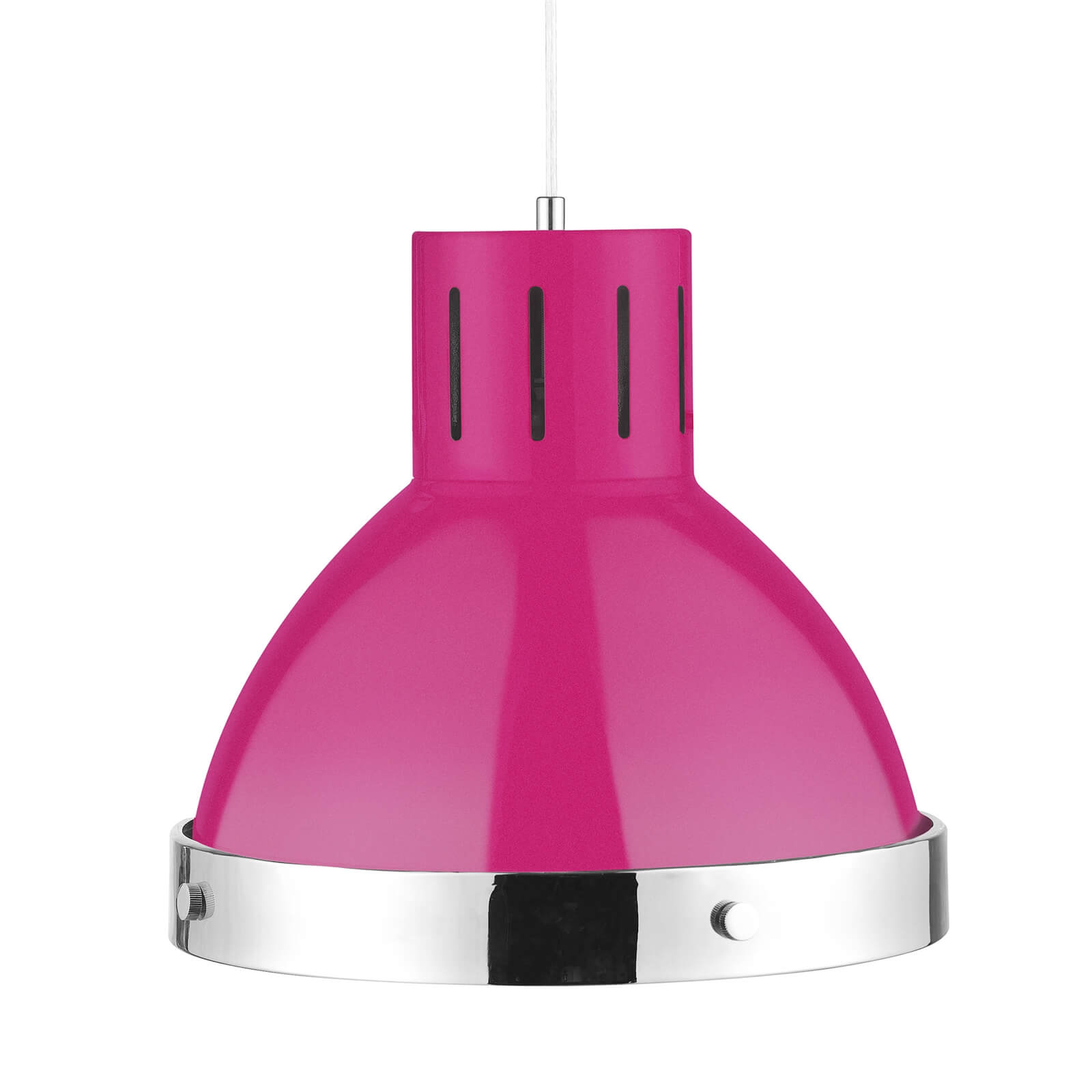 Hot Pink Chrome Bell Shaped Pend Light