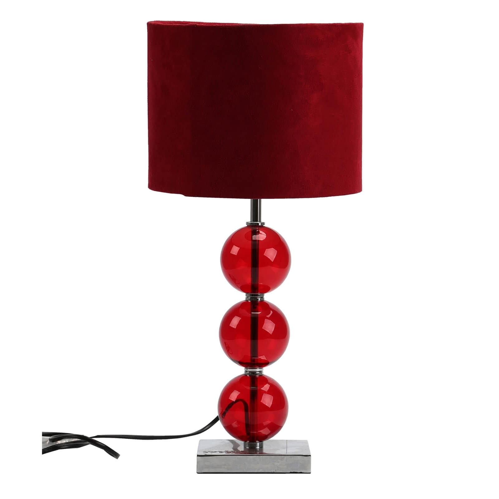 Mistro Red Suede Effect Shade Table Lamp