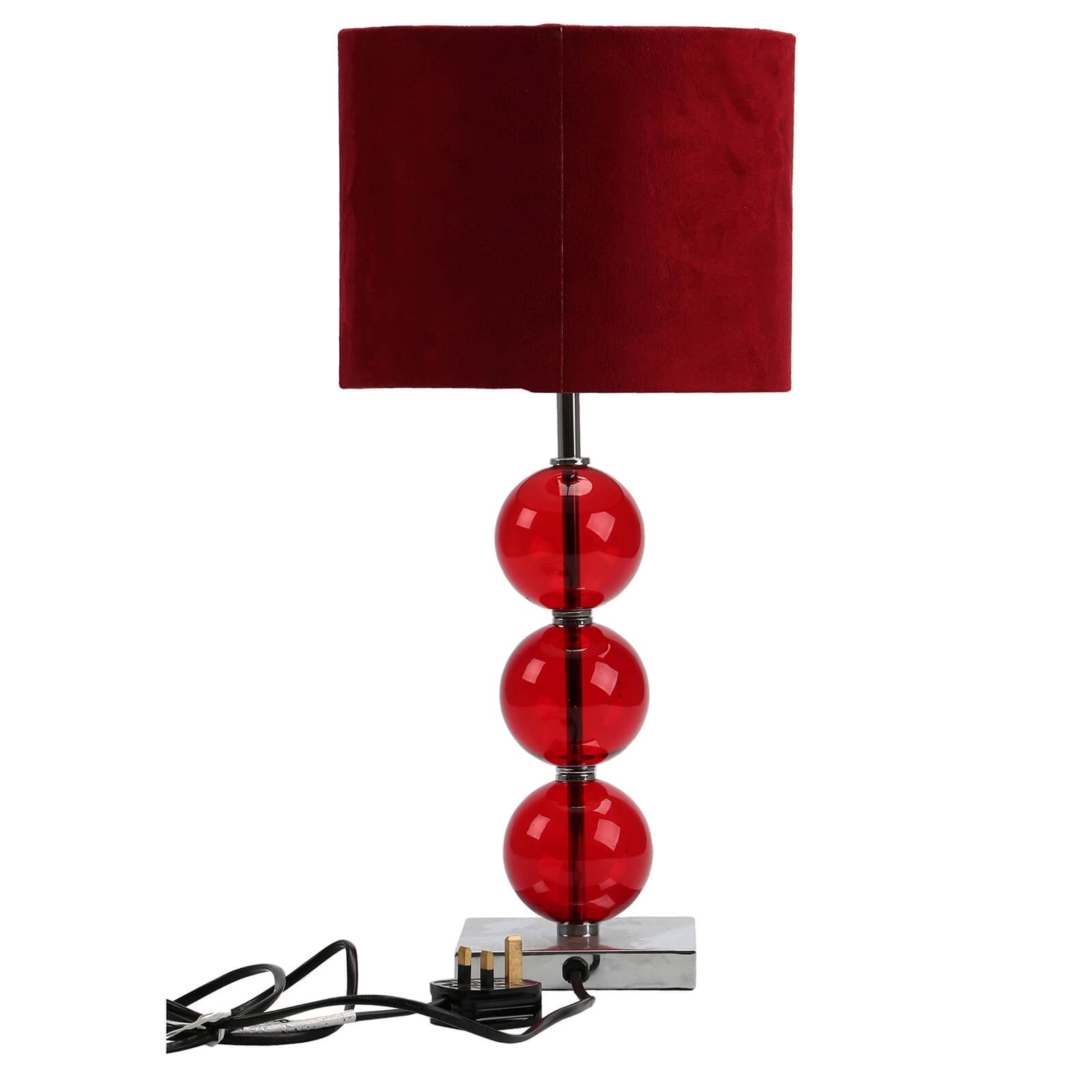 Mistro Red Suede Effect Shade Table Lamp