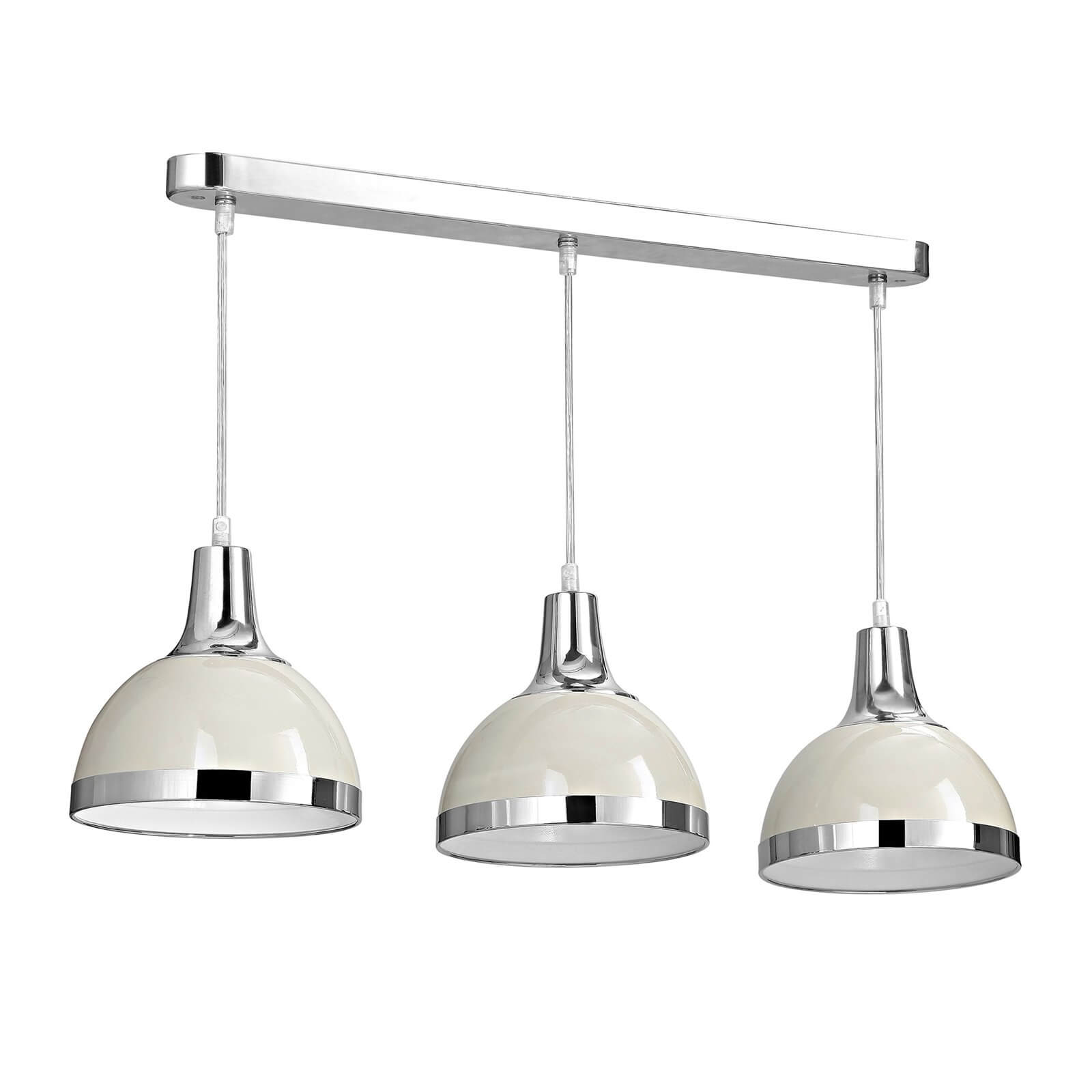Vermont 3 Clay and Chrome Shades Pendant Light